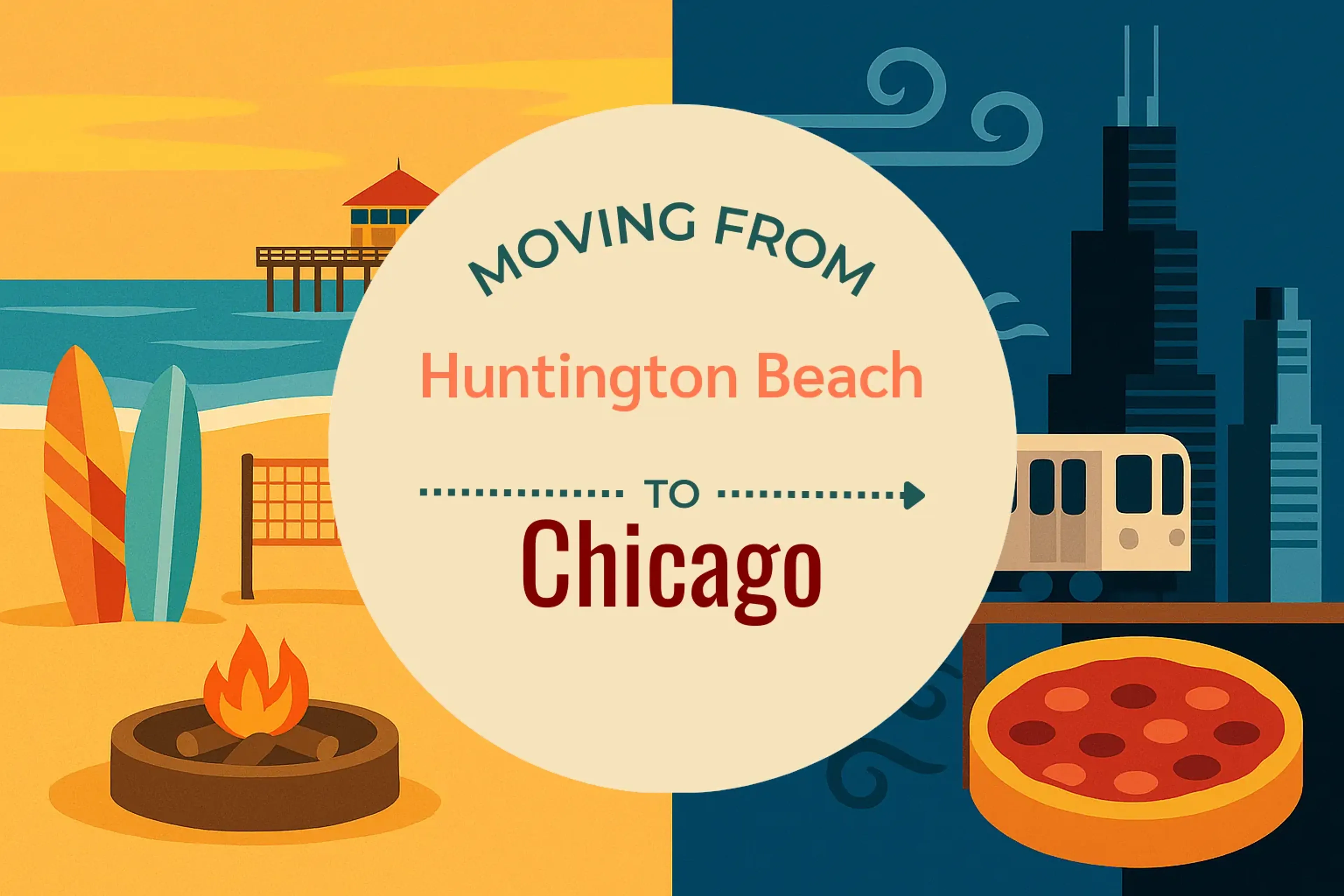 Side-by-side comparison of Huntington Beach to Chicago moving companies
