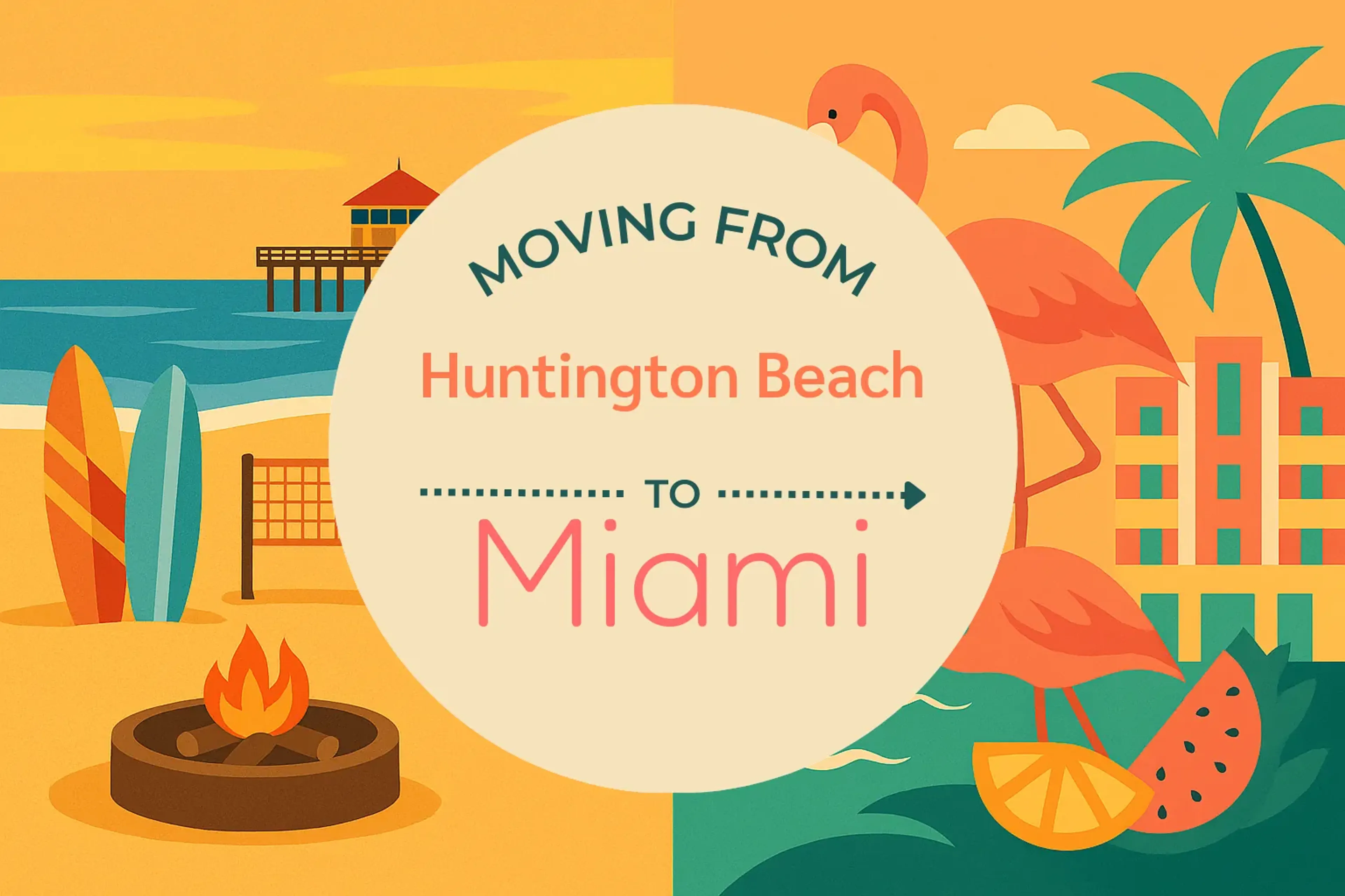 Side-by-side comparison of Huntington Beach to Miami moving companies