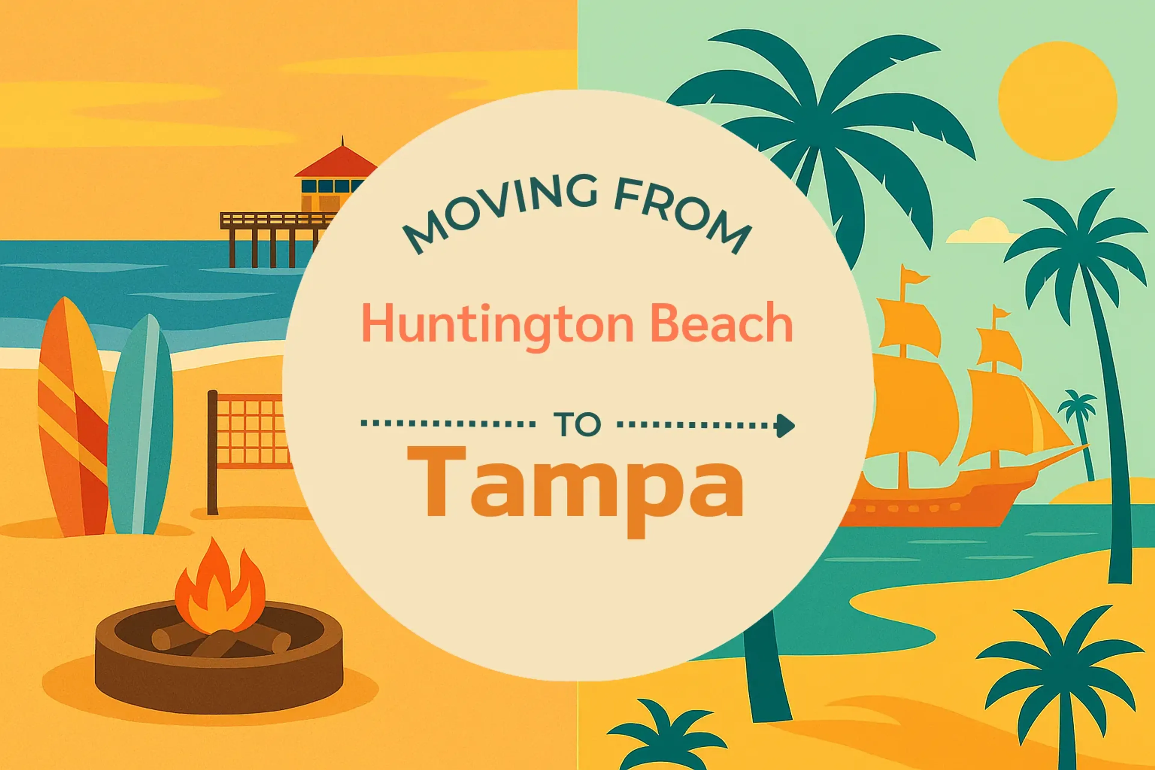 Side-by-side comparison of Huntington Beach to Tampa moving companies