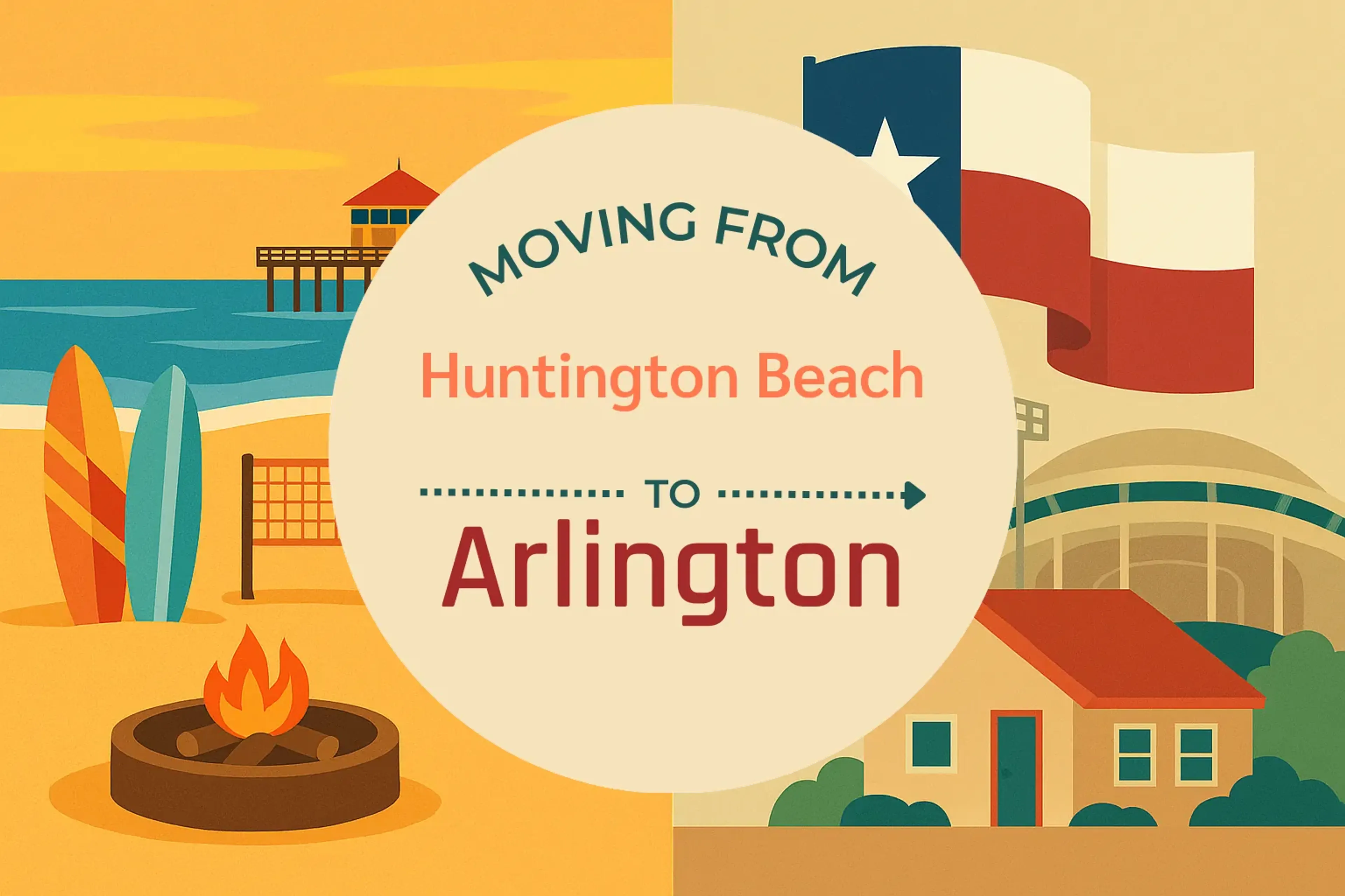 Side-by-side comparison of Huntington Beach to Arlington moving companies
