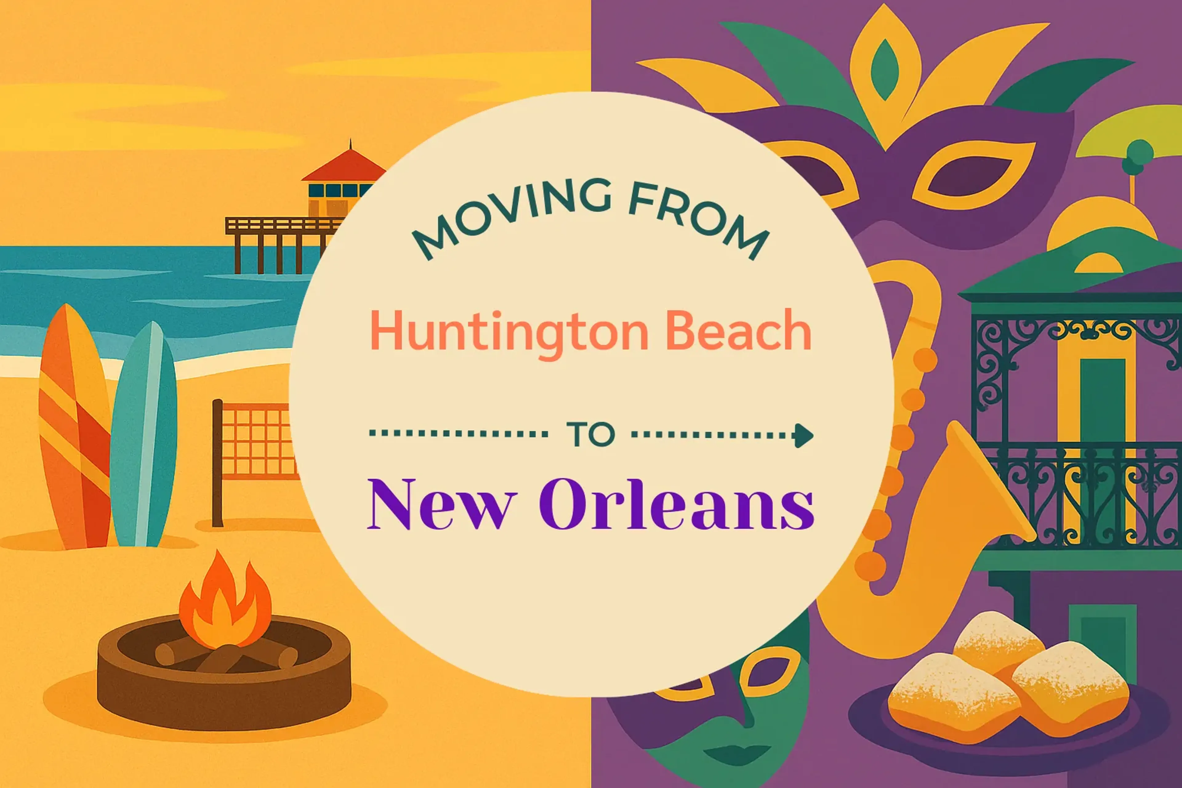 Side-by-side comparison of Huntington Beach to New Orleans moving companies