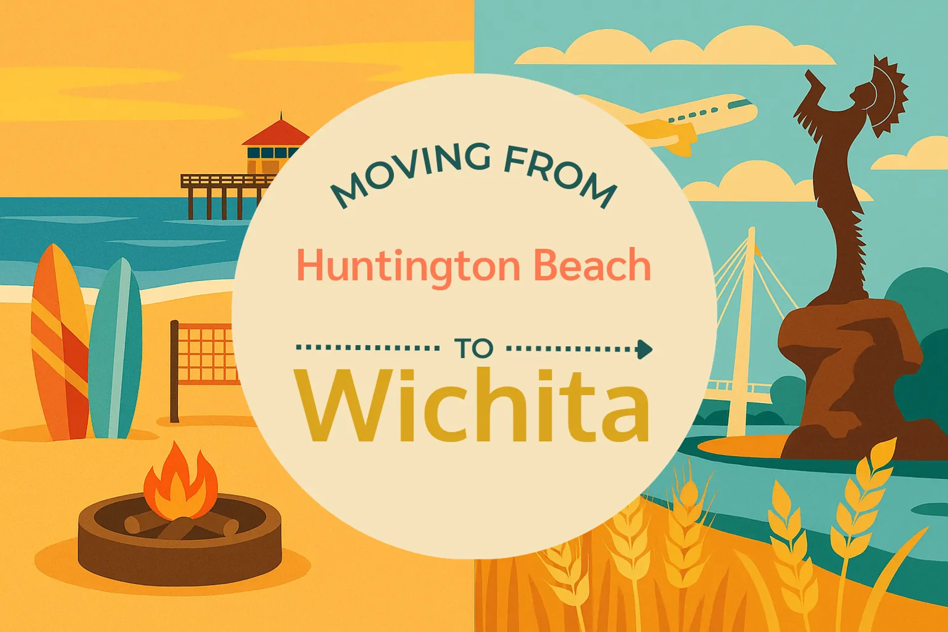 Side-by-side comparison of Huntington Beach to Wichita moving companies
