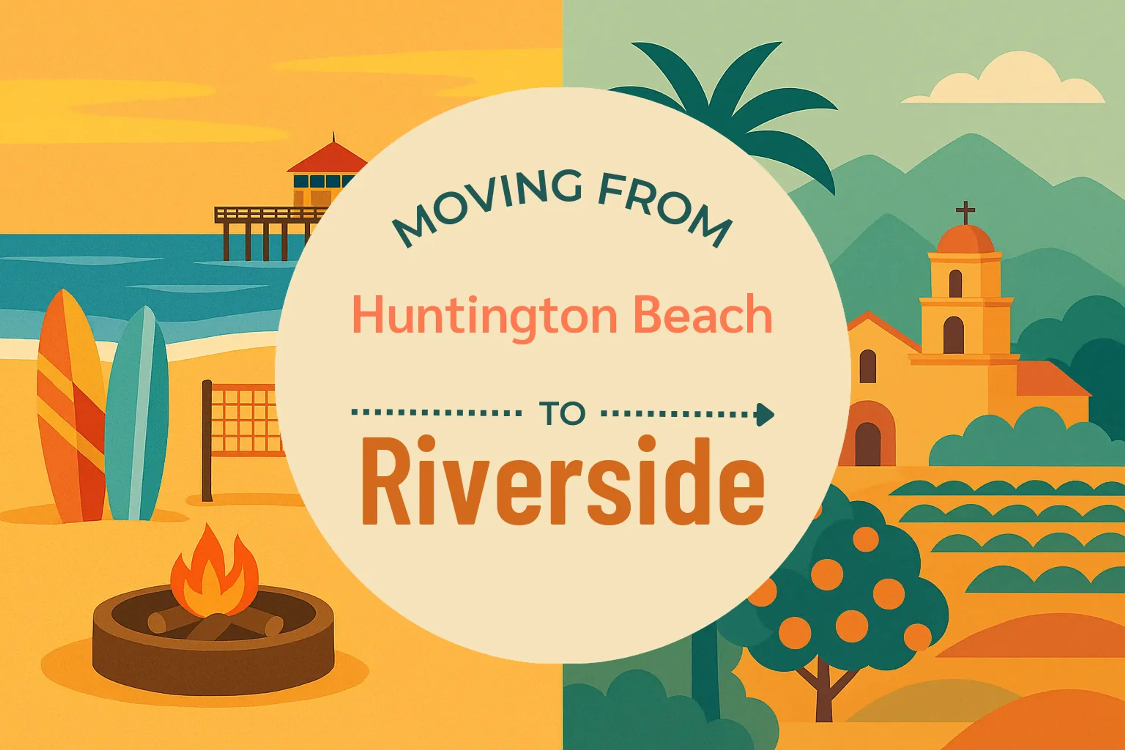 Side-by-side comparison of Huntington Beach to Riverside moving companies