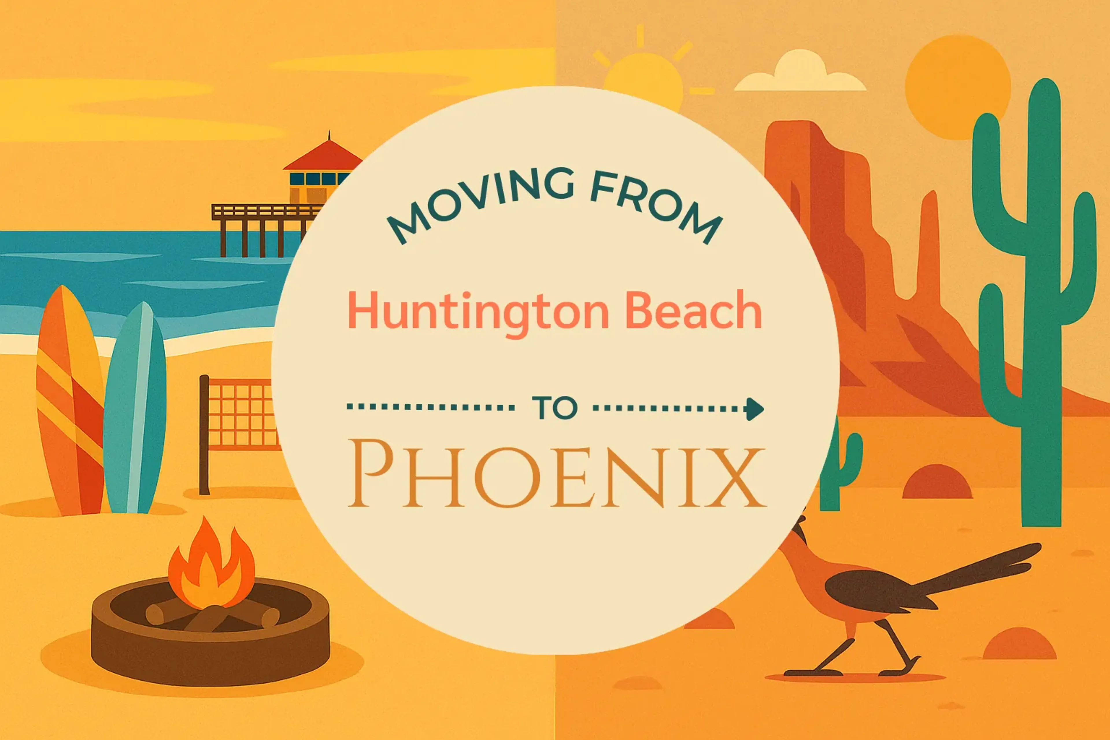 Side-by-side comparison of Huntington Beach to Phoenix moving companies