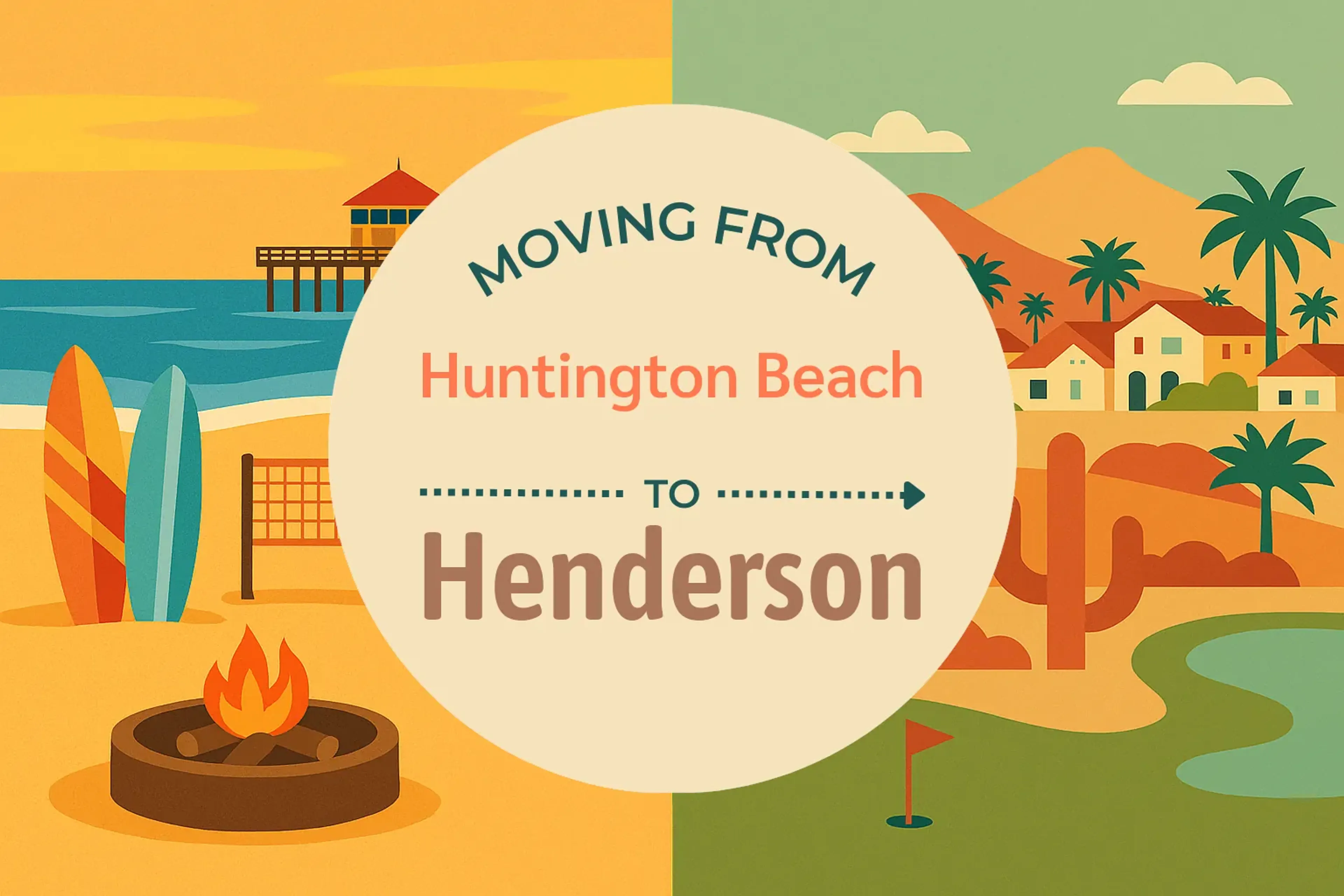 Side-by-side comparison of Huntington Beach to Henderson moving companies