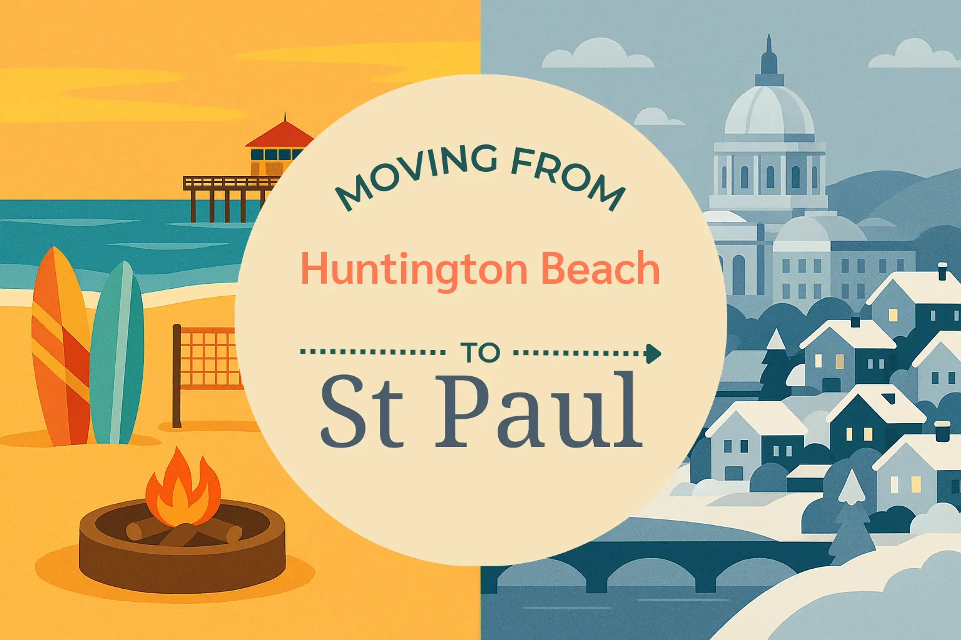 Side-by-side comparison of Huntington Beach to St. Paul moving companies