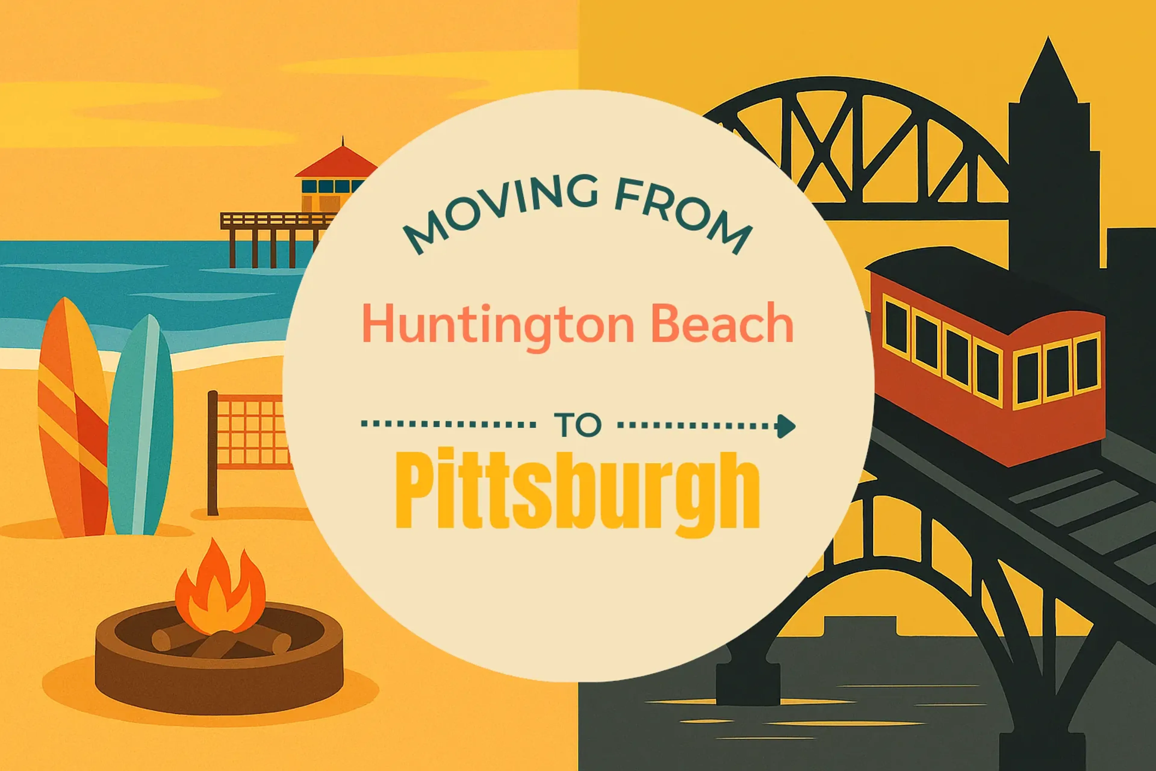 Side-by-side comparison of Huntington Beach to Pittsburgh moving companies