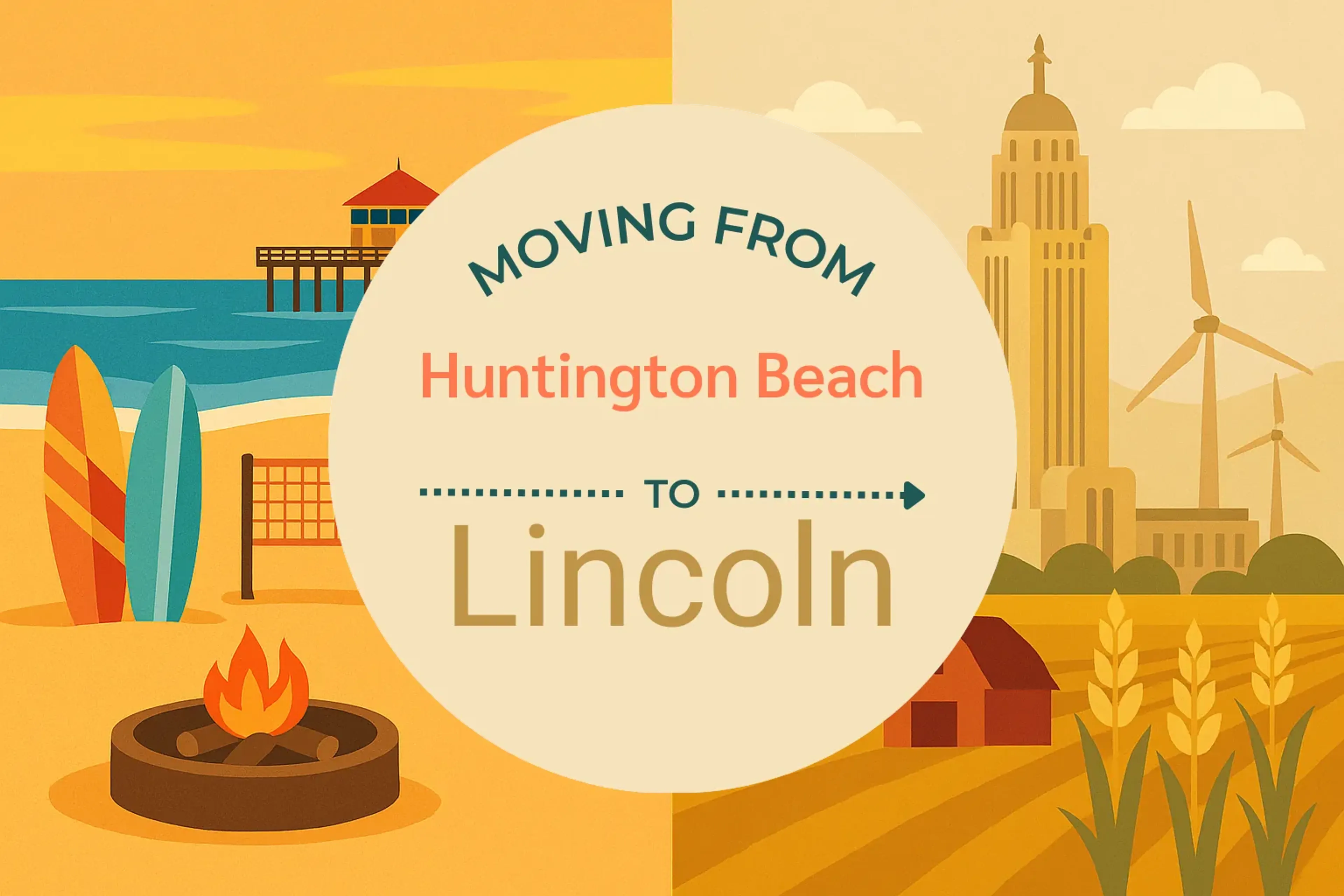 Side-by-side comparison of Huntington Beach to Lincoln moving companies