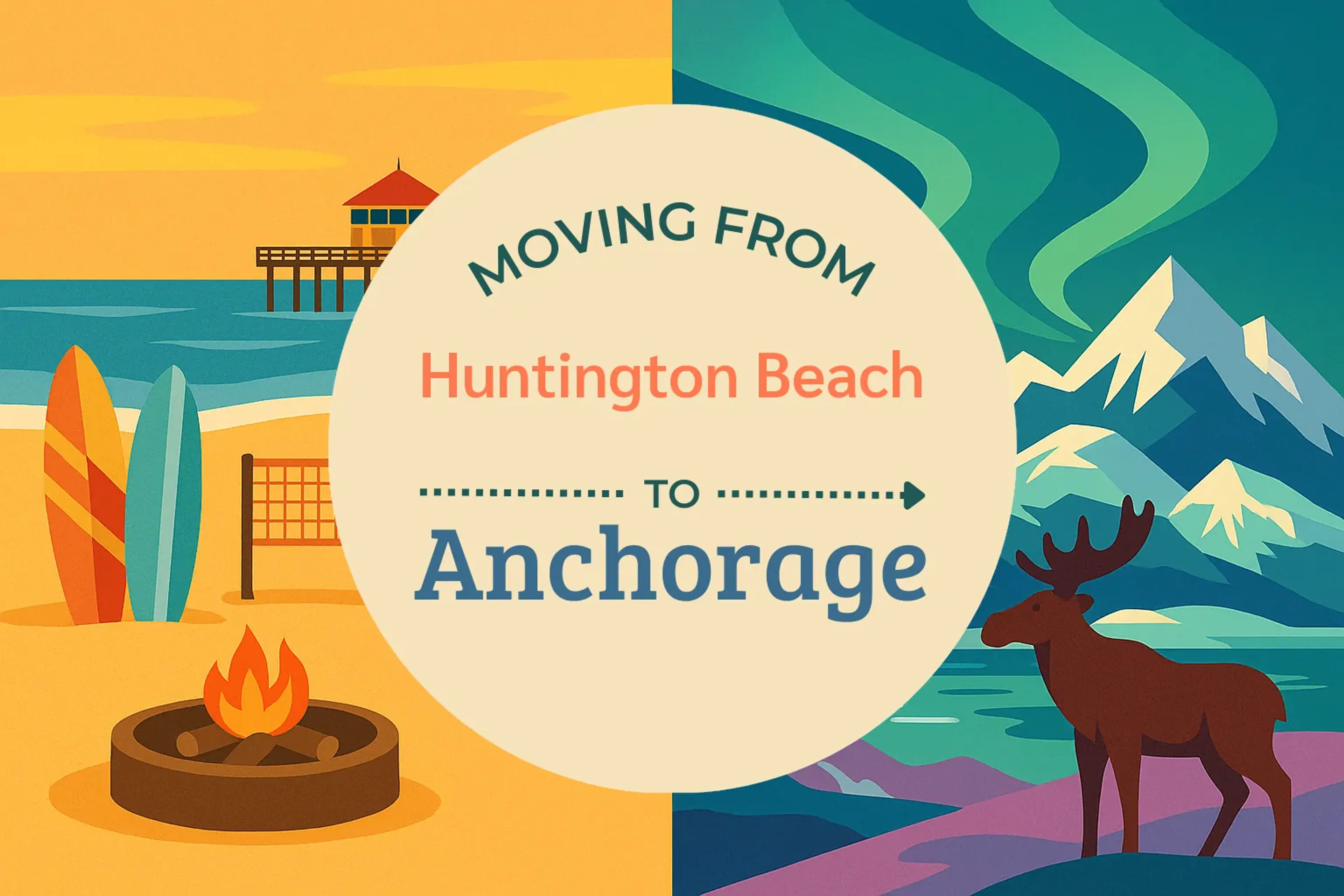 Side-by-side comparison of Huntington Beach to Anchorage moving companies