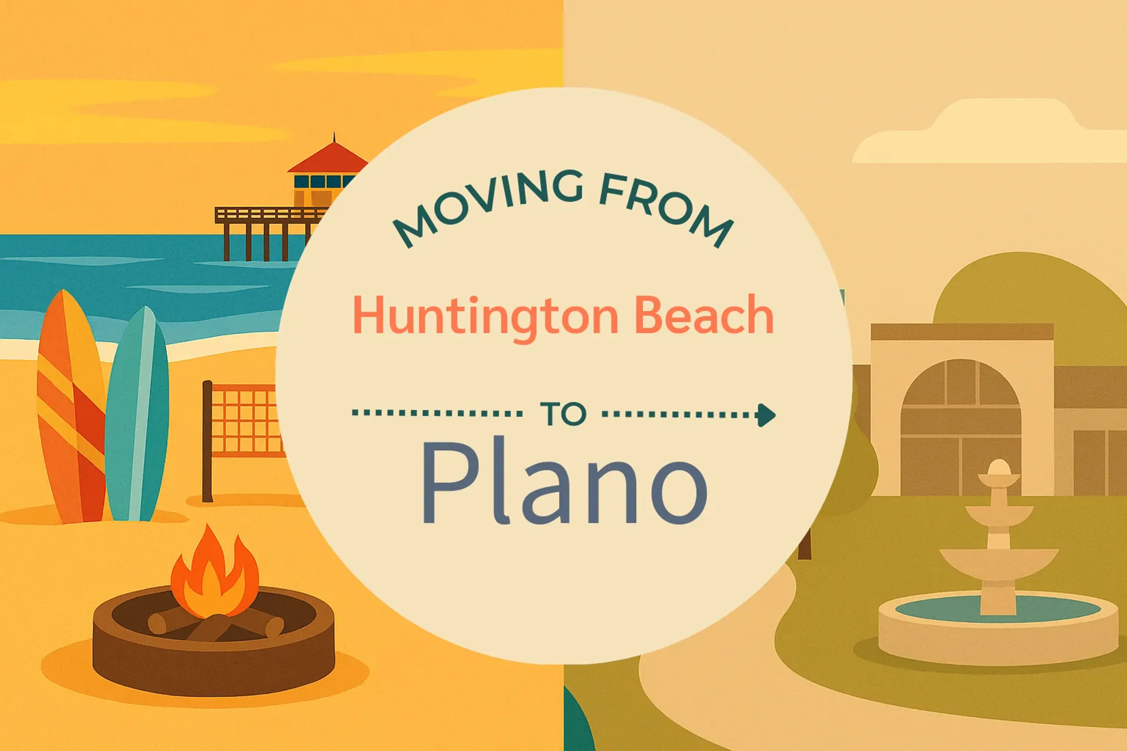 Side-by-side comparison of Huntington Beach to Plano moving companies