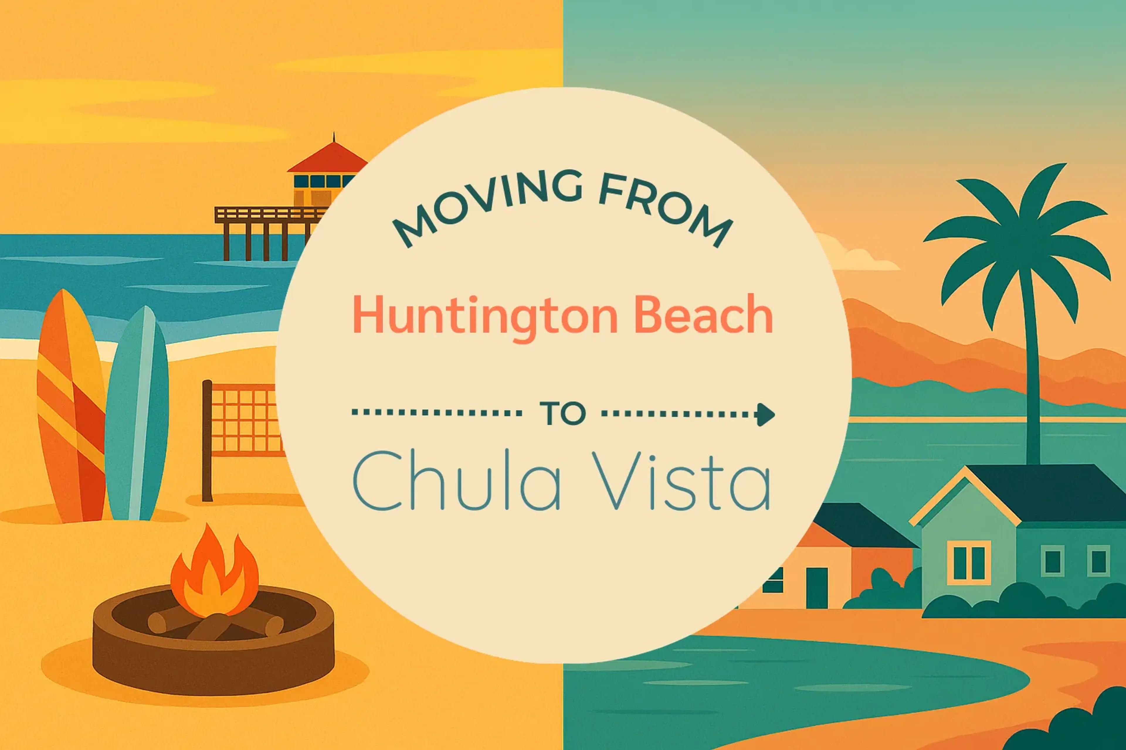 Side-by-side comparison of Huntington Beach to Chula Vista moving companies