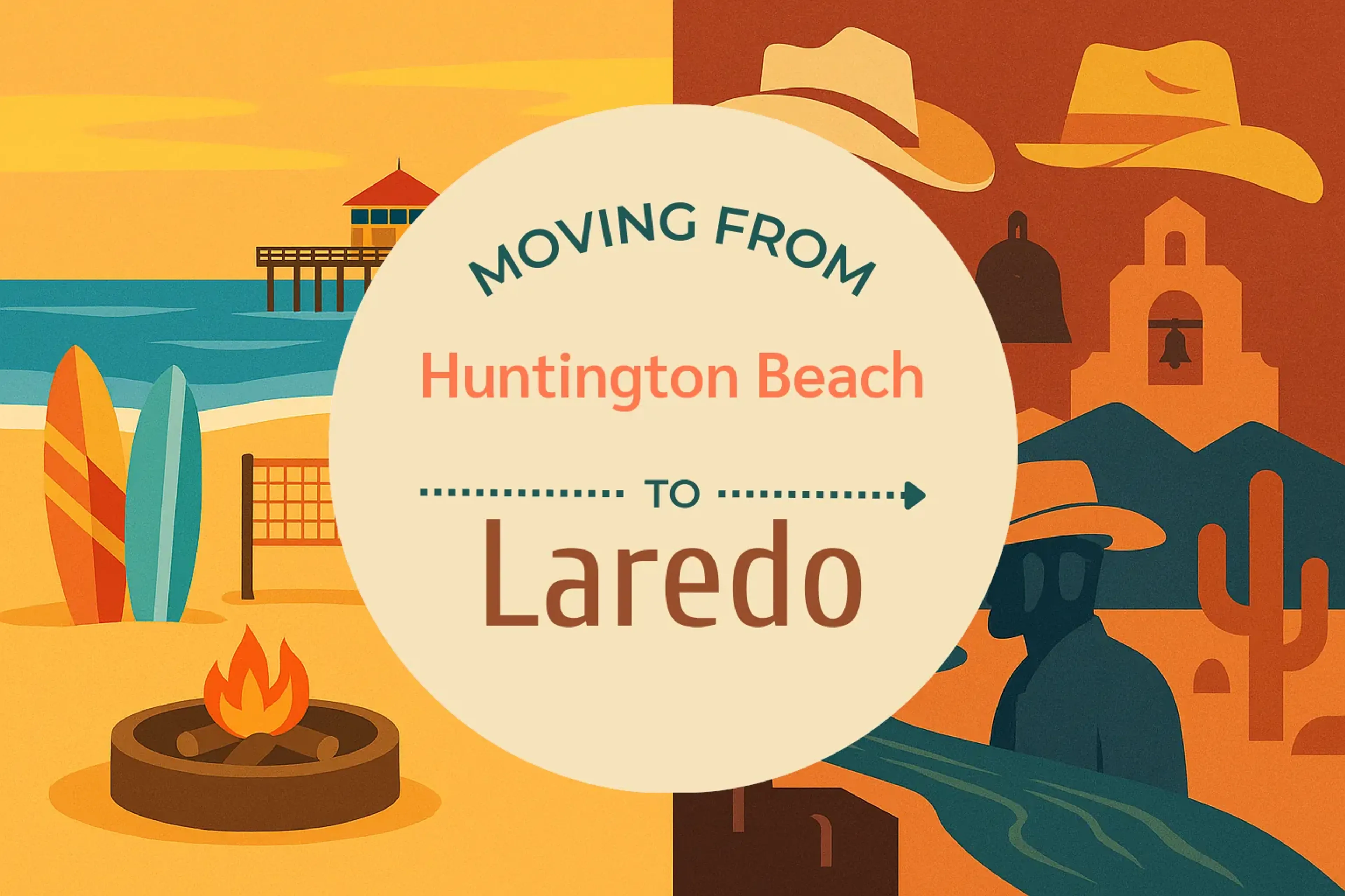 Side-by-side comparison of Huntington Beach to Laredo moving companies