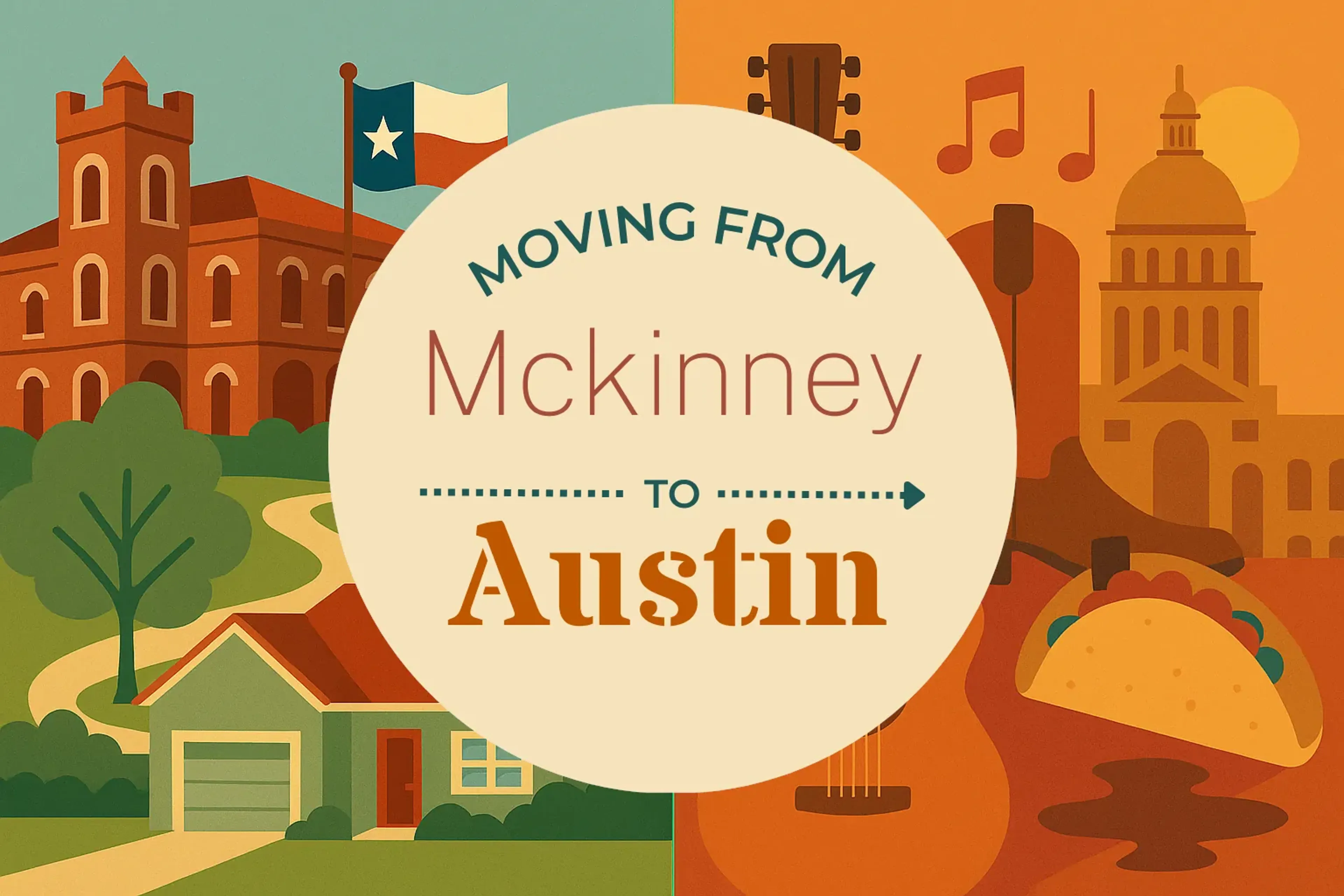 Side-by-side comparison of Mckinney to Austin moving companies