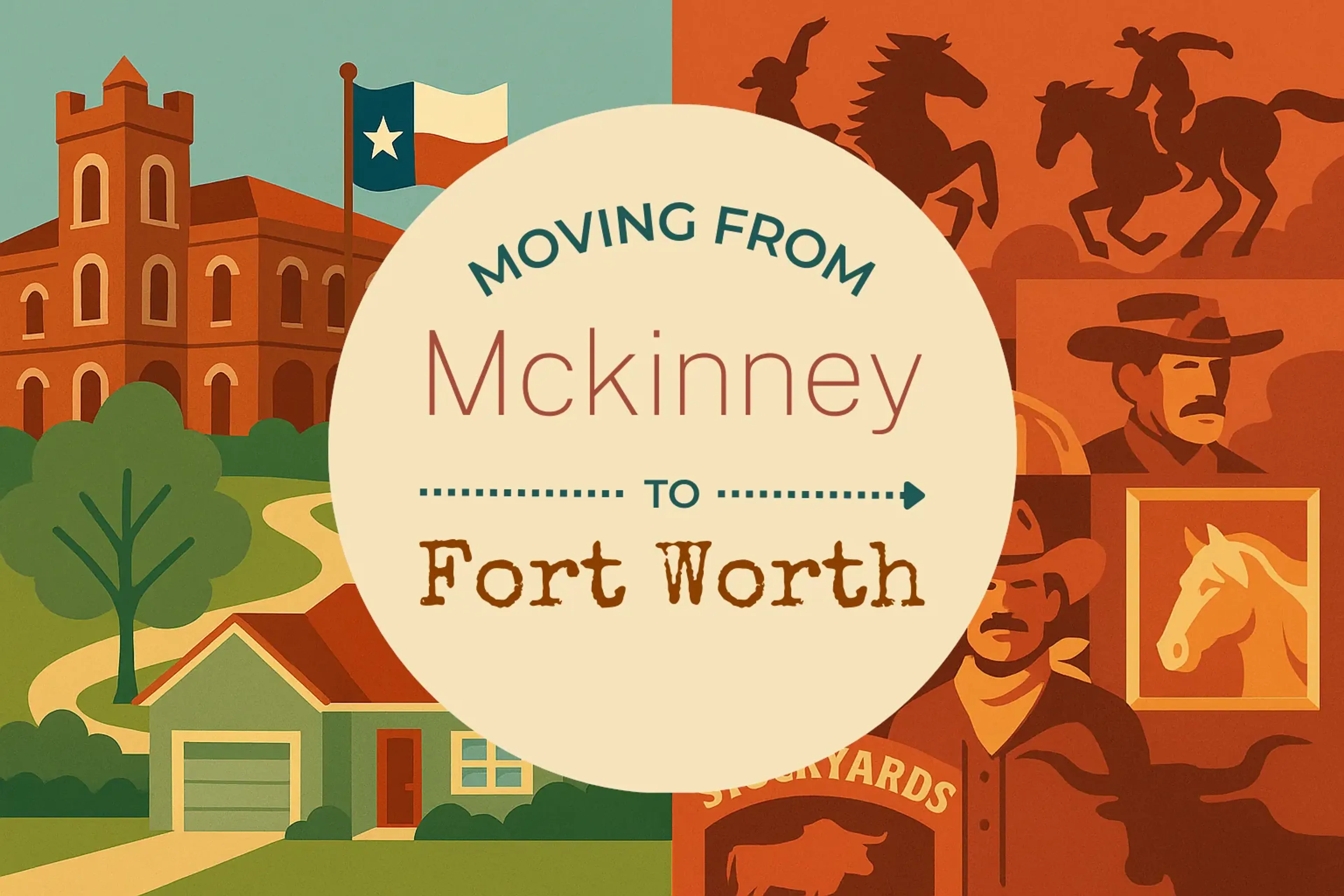 Side-by-side comparison of Mckinney to Fort Worth moving companies