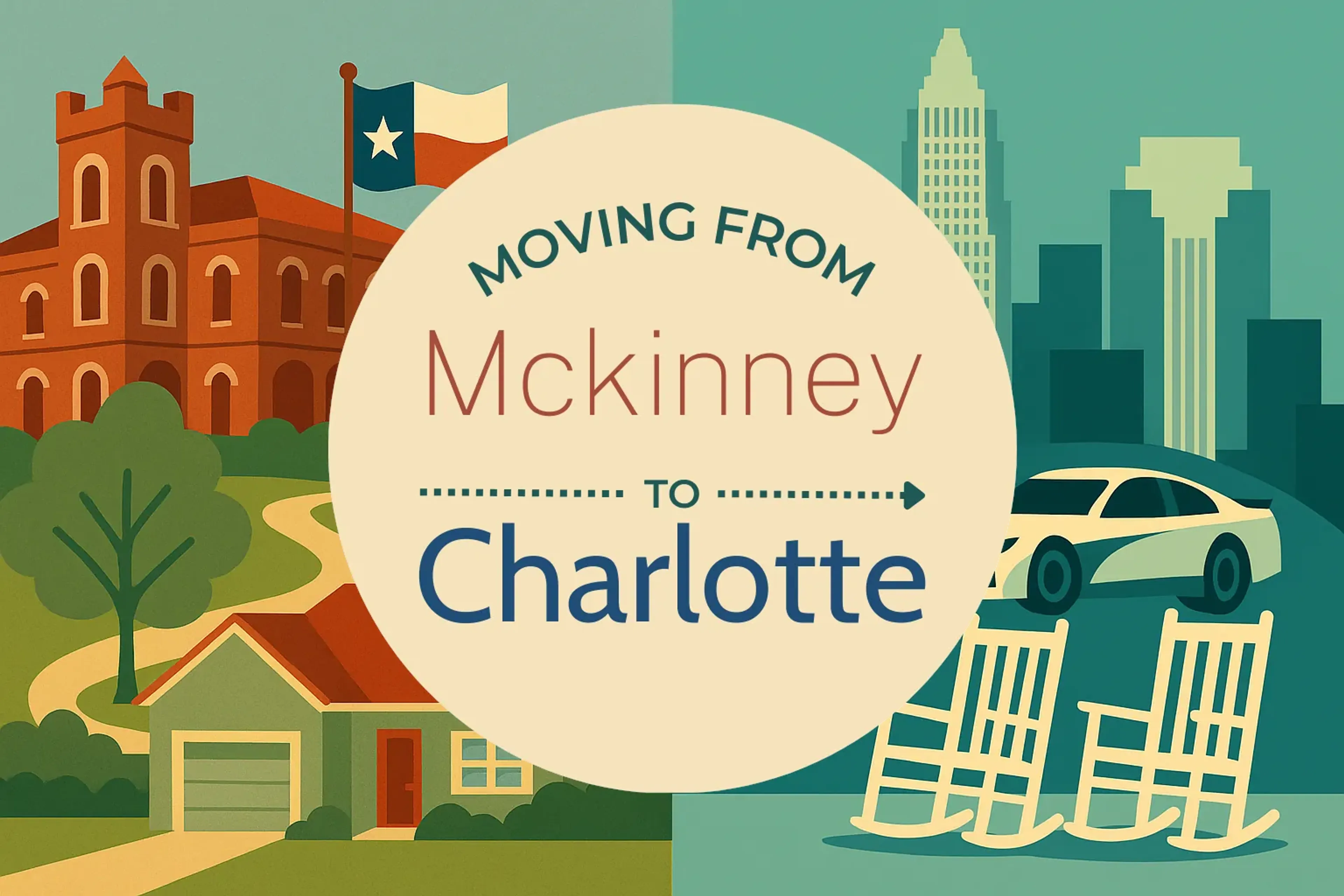 Side-by-side comparison of Mckinney to Charlotte moving companies