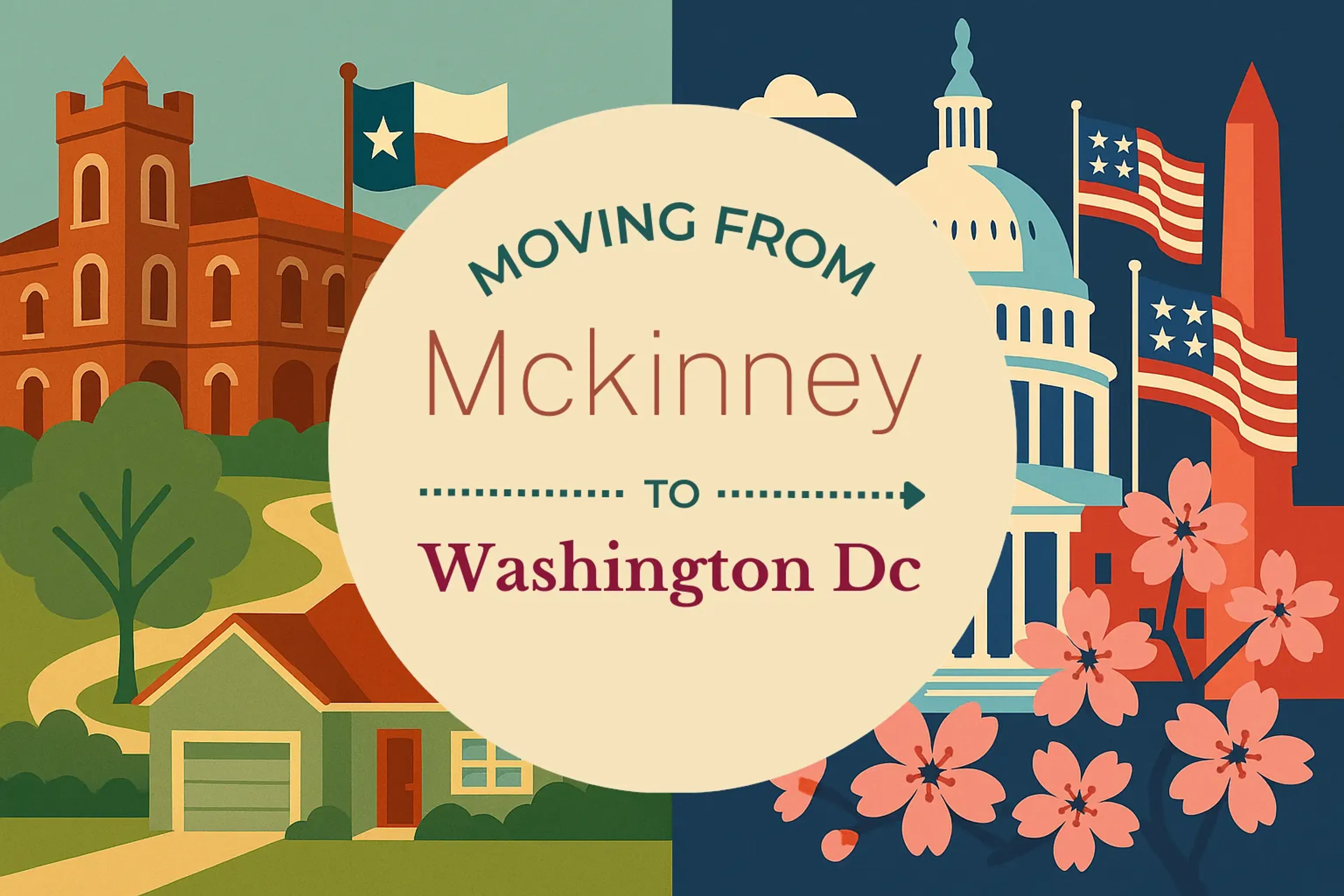 Side-by-side comparison of Mckinney to Washington DC moving companies