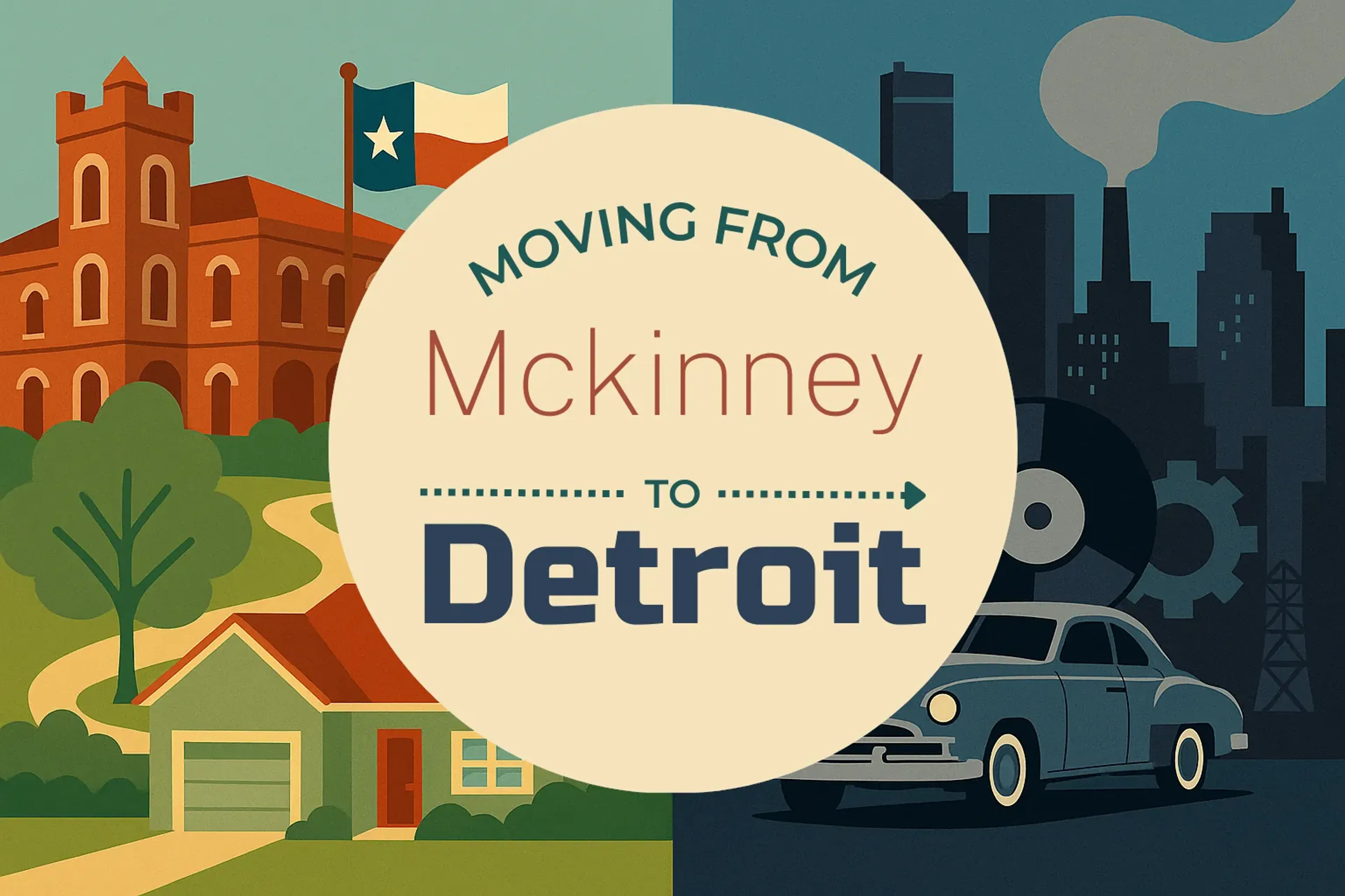 Side-by-side comparison of Mckinney to Detroit moving companies