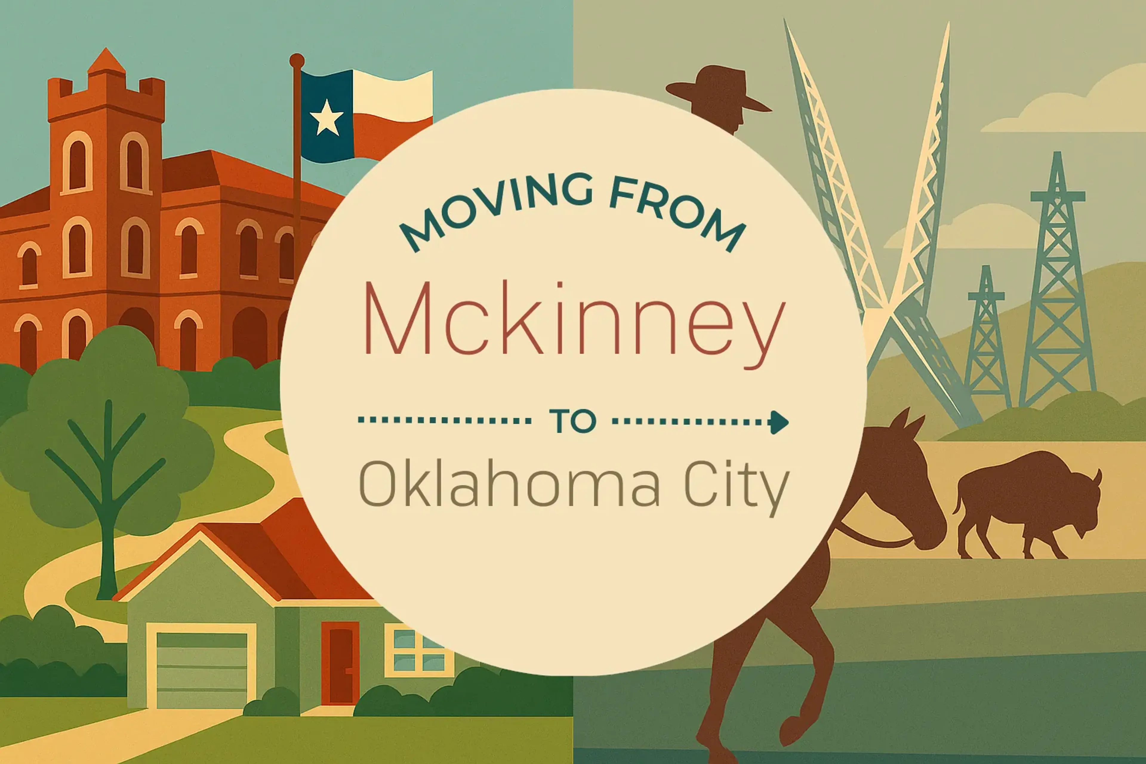 Side-by-side comparison of Mckinney to Oklahoma City moving companies