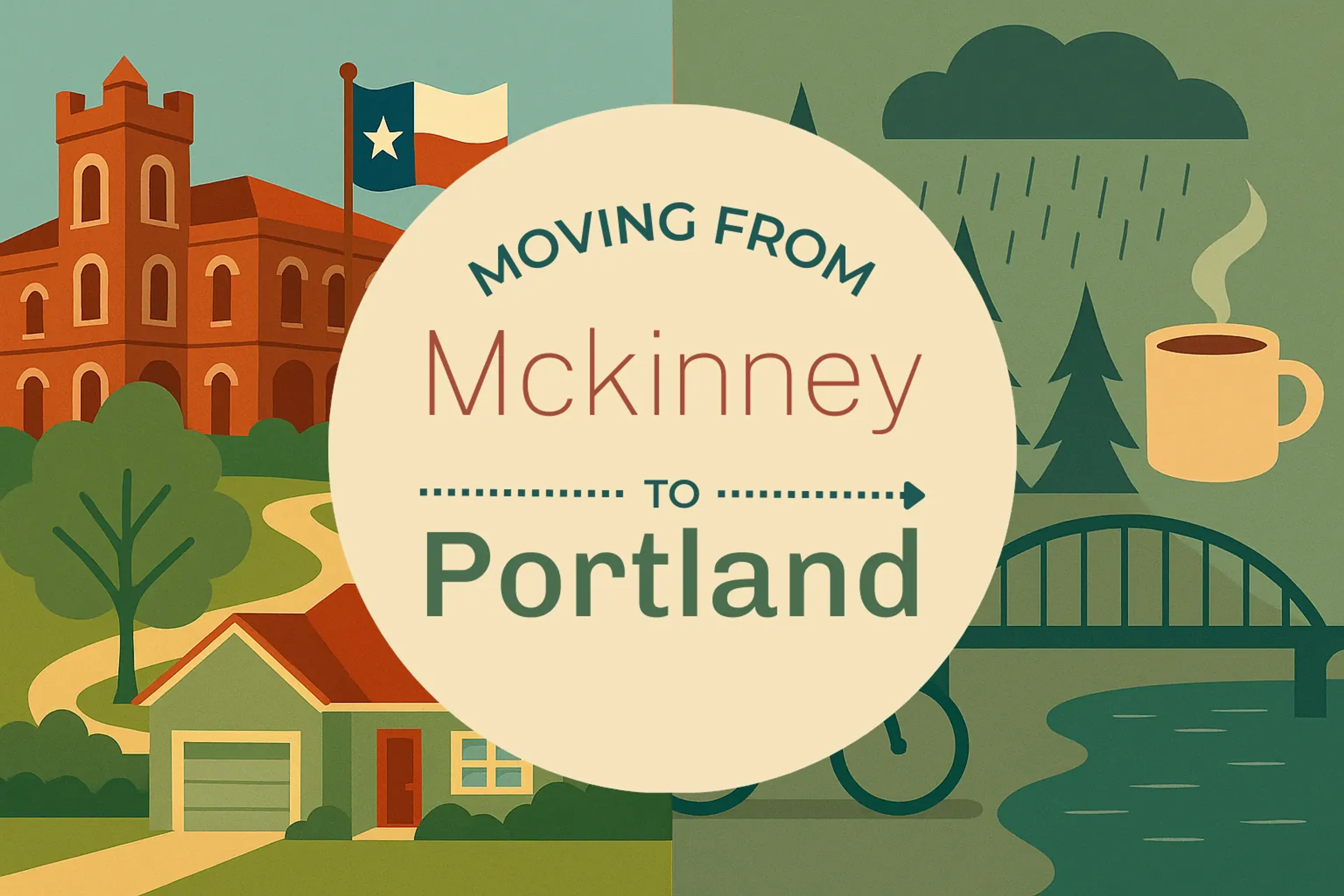 Side-by-side comparison of Mckinney to Portland moving companies