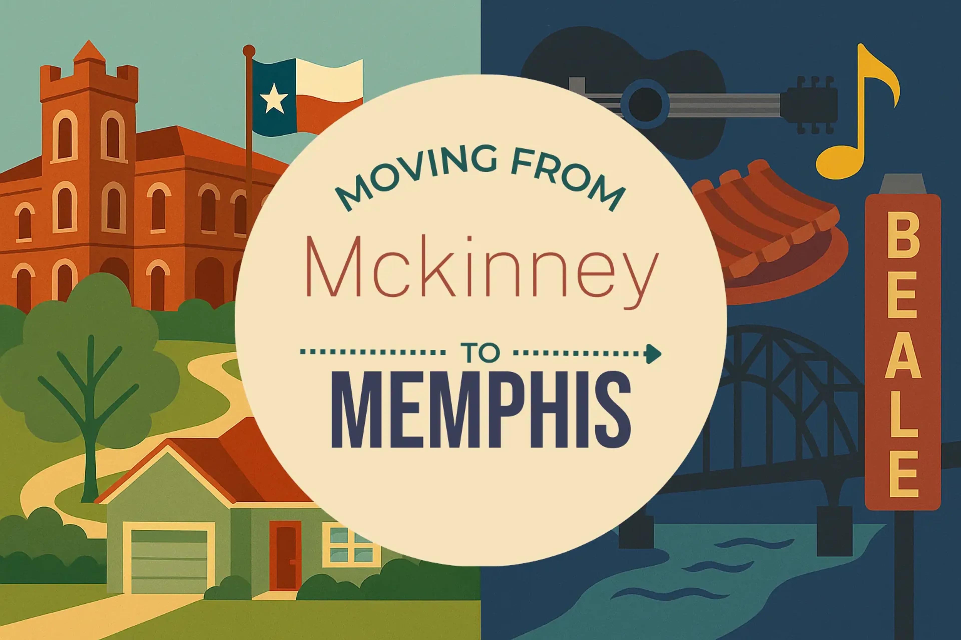 Side-by-side comparison of Mckinney to Memphis moving companies