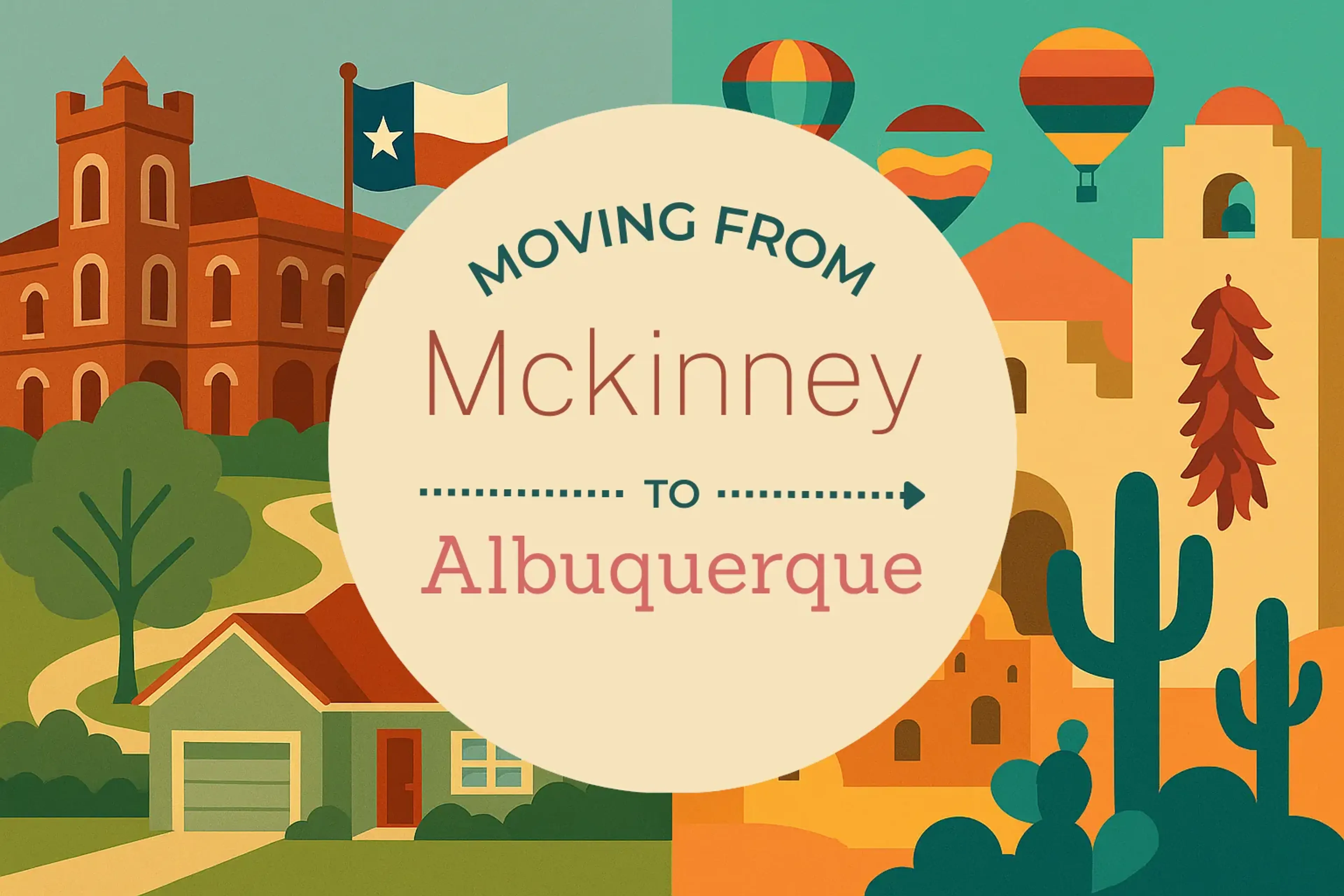 Side-by-side comparison of Mckinney to Albuquerque moving companies