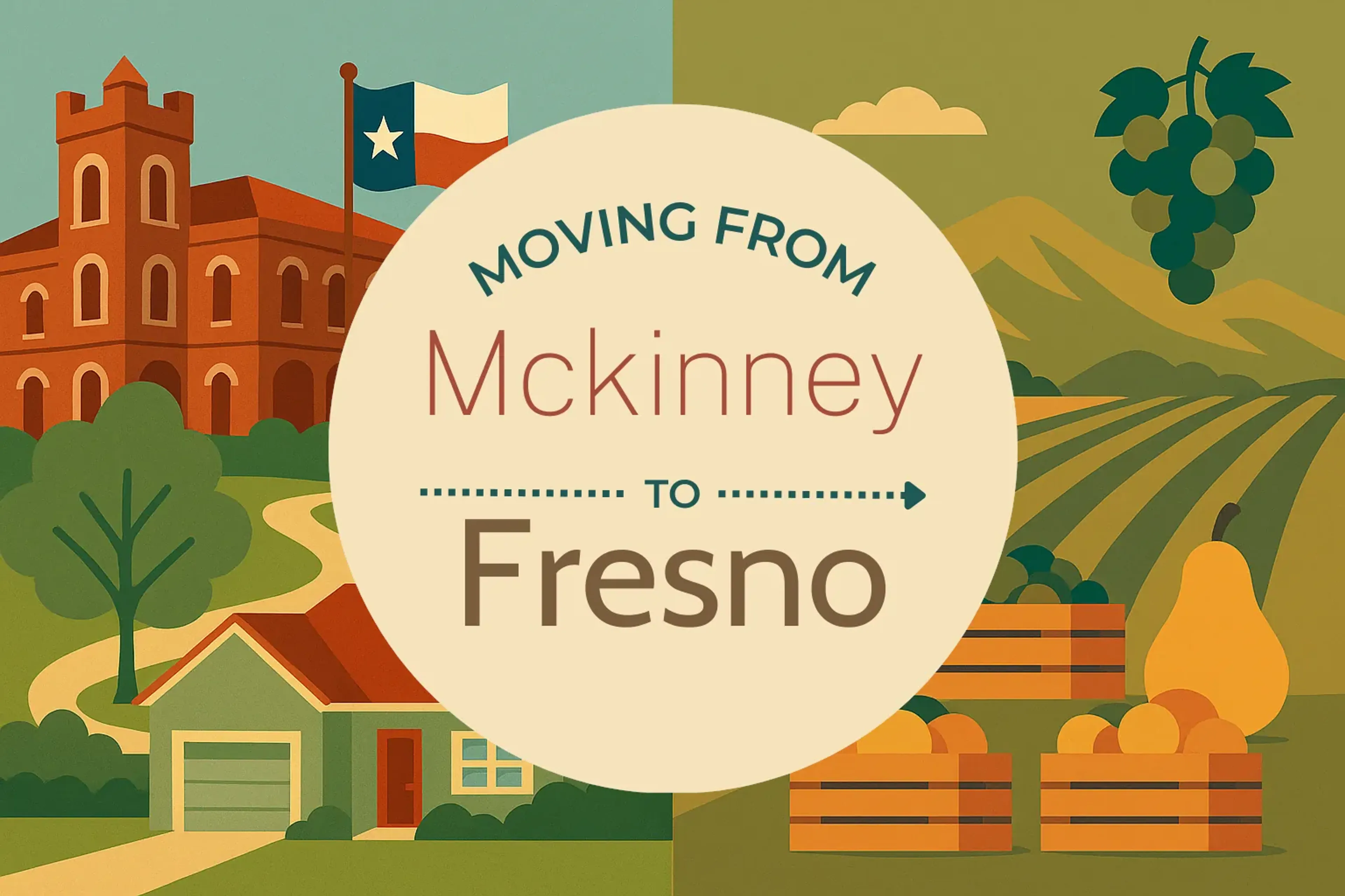 Side-by-side comparison of Mckinney to Fresno moving companies