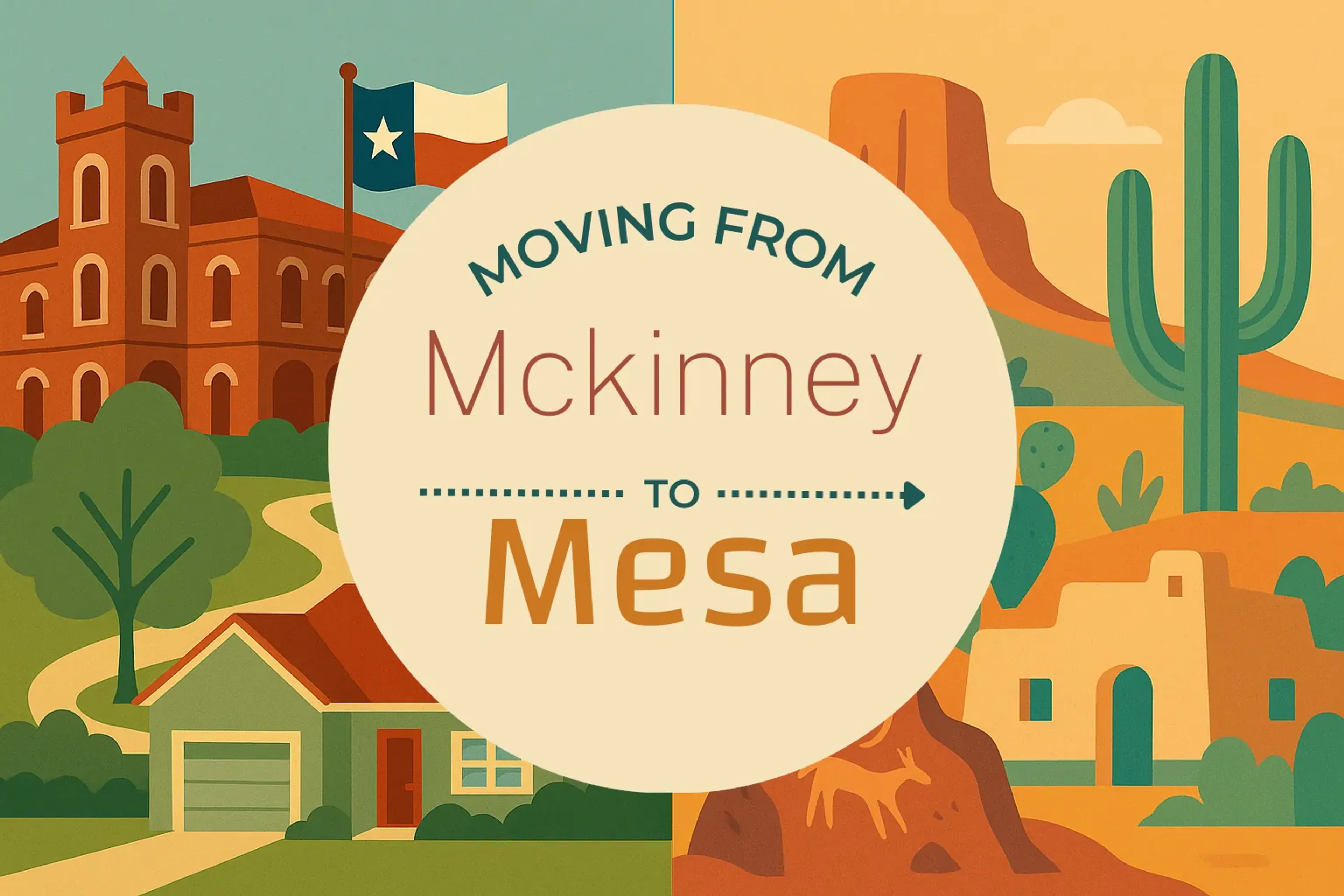 Side-by-side comparison of Mckinney to Mesa moving companies