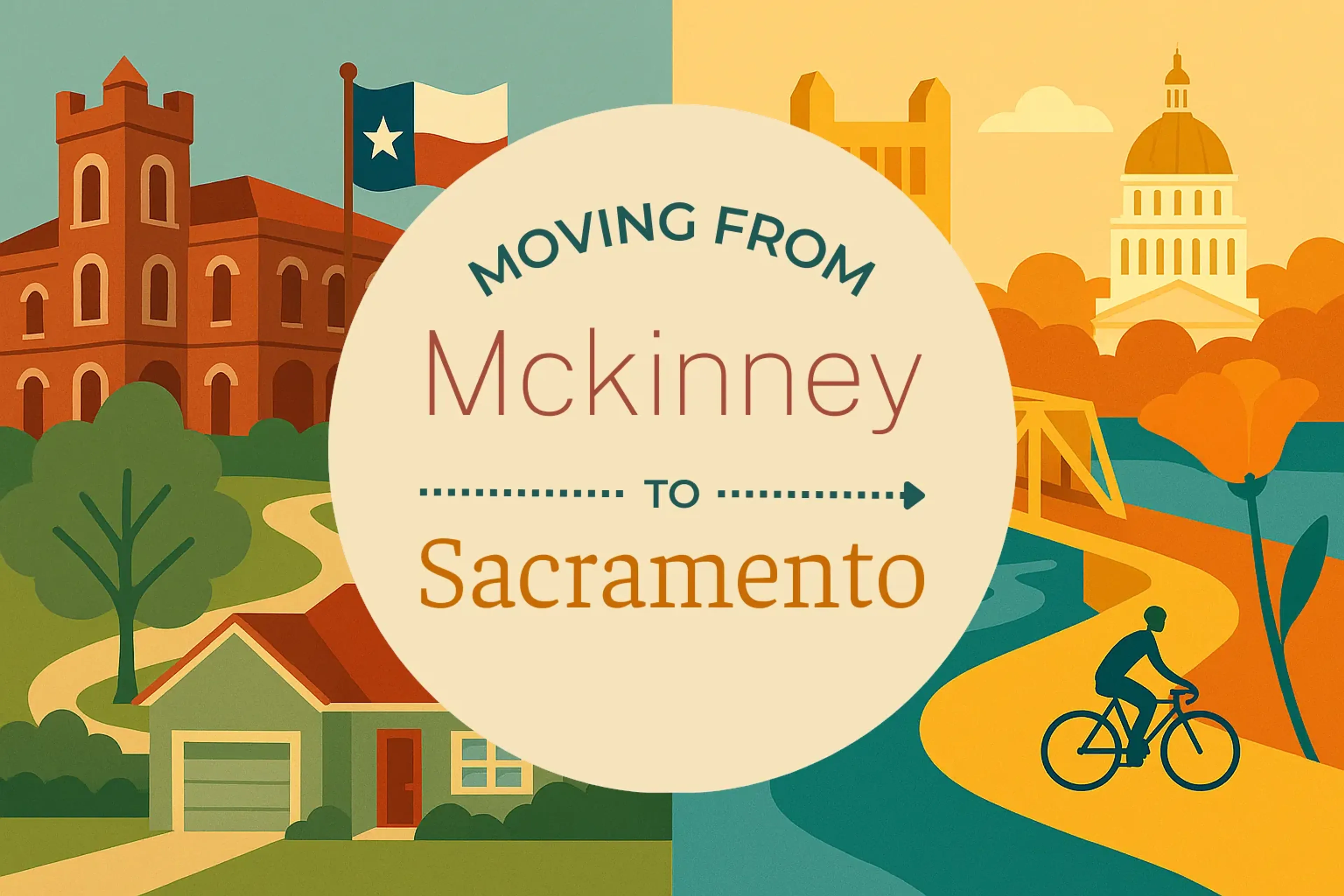 Side-by-side comparison of Mckinney to Sacramento moving companies