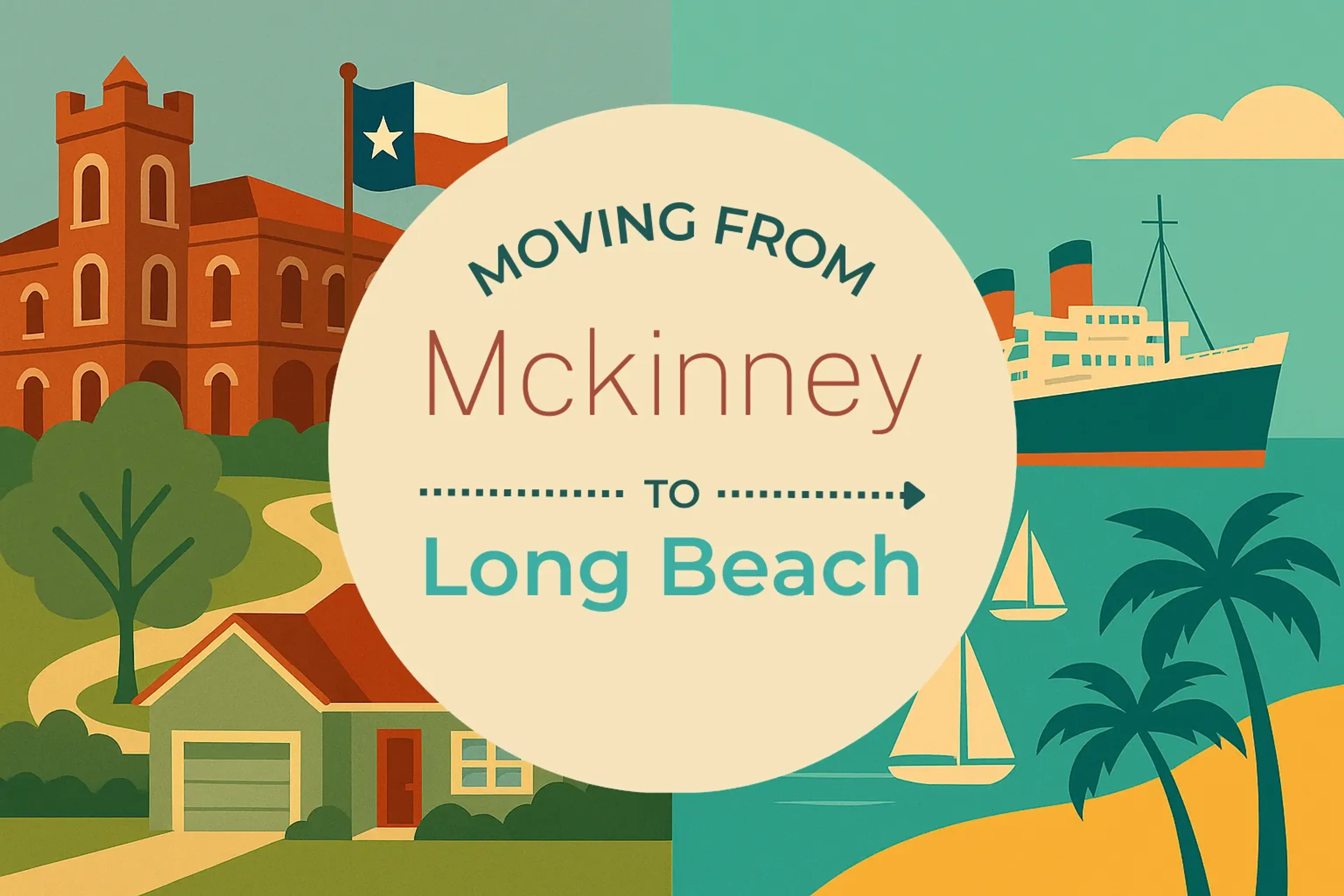 Side-by-side comparison of Mckinney to Long Beach moving companies