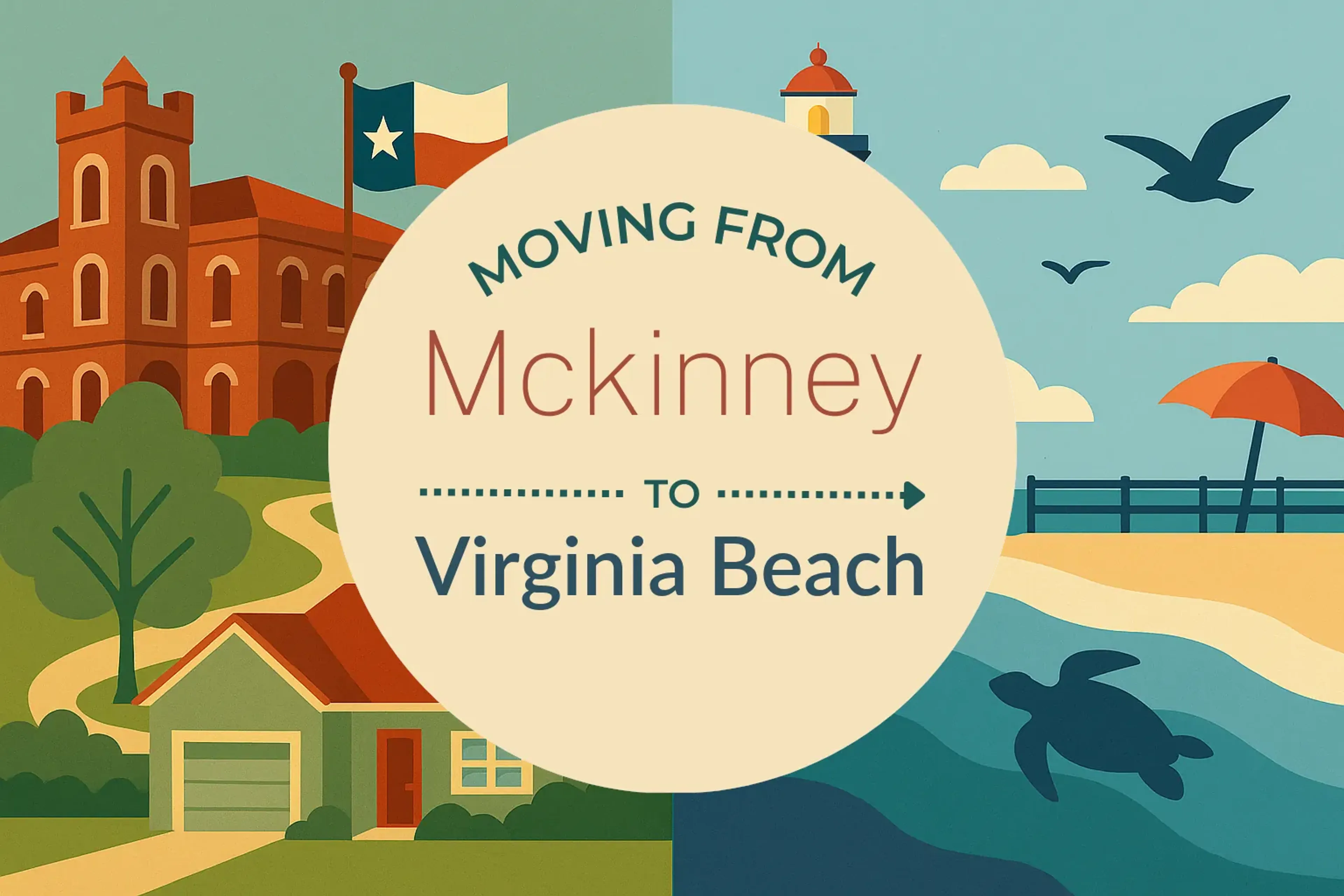 Side-by-side comparison of Mckinney to Virginia Beach moving companies