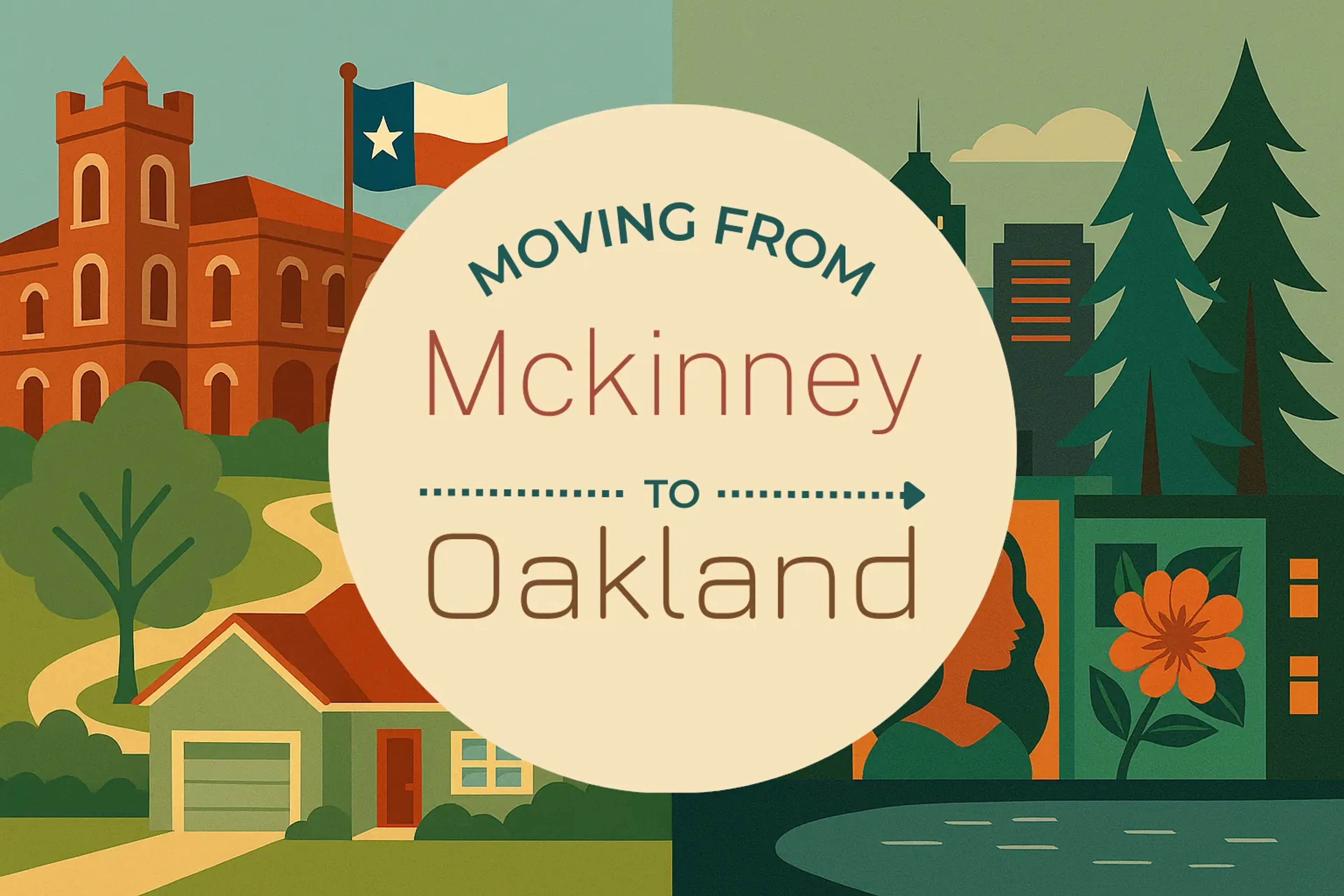 Side-by-side comparison of Mckinney to Oakland moving companies