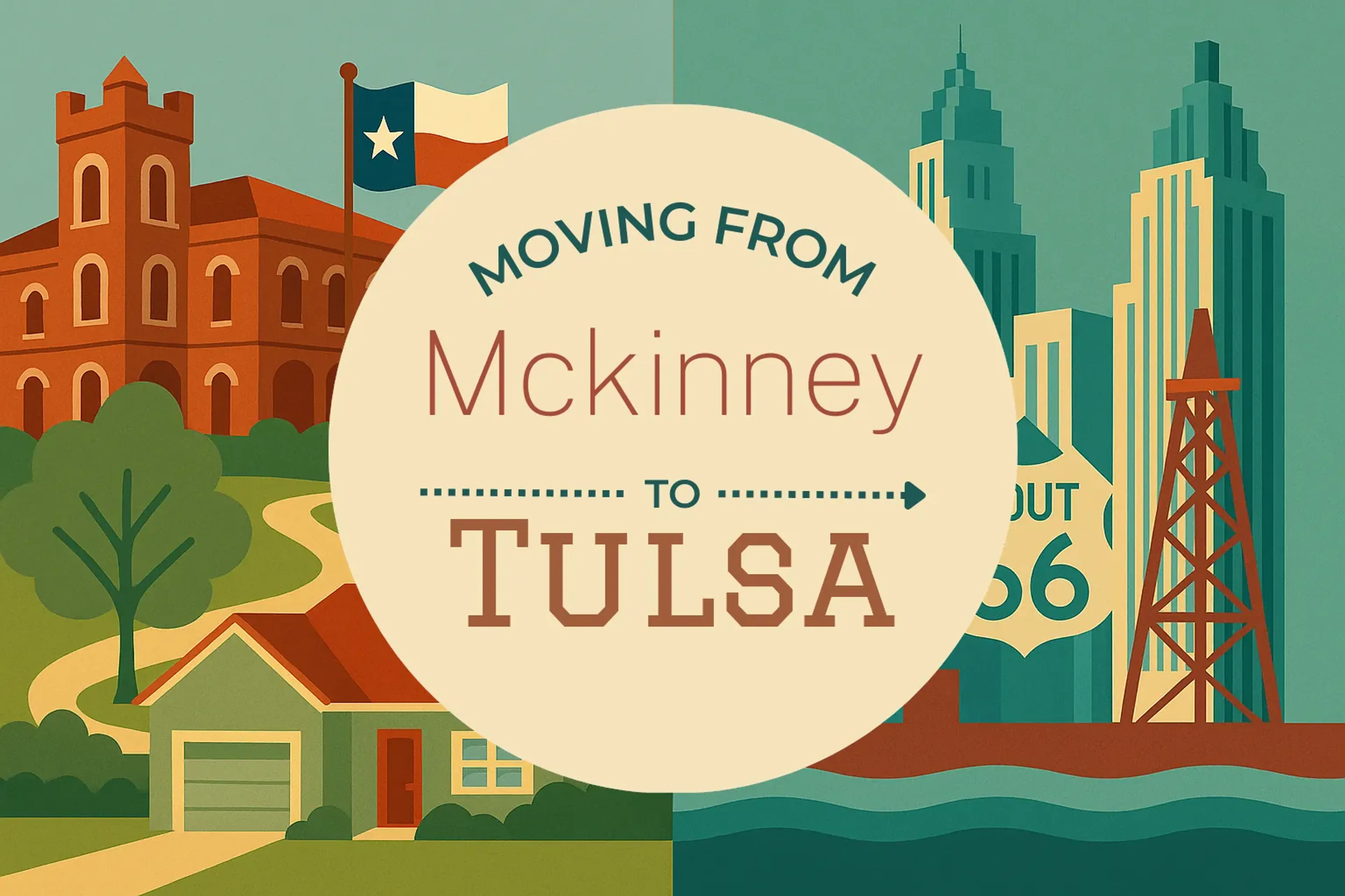 Side-by-side comparison of Mckinney to Tulsa moving companies