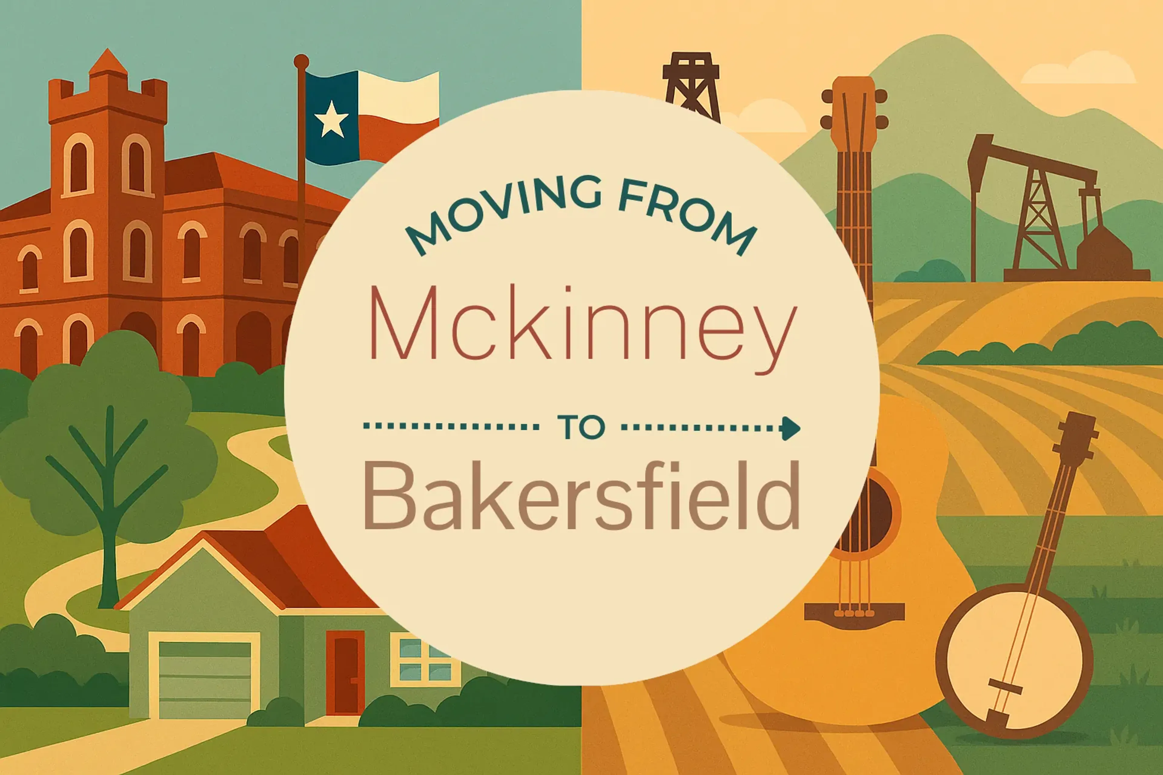 Side-by-side comparison of Mckinney to Bakersfield moving companies