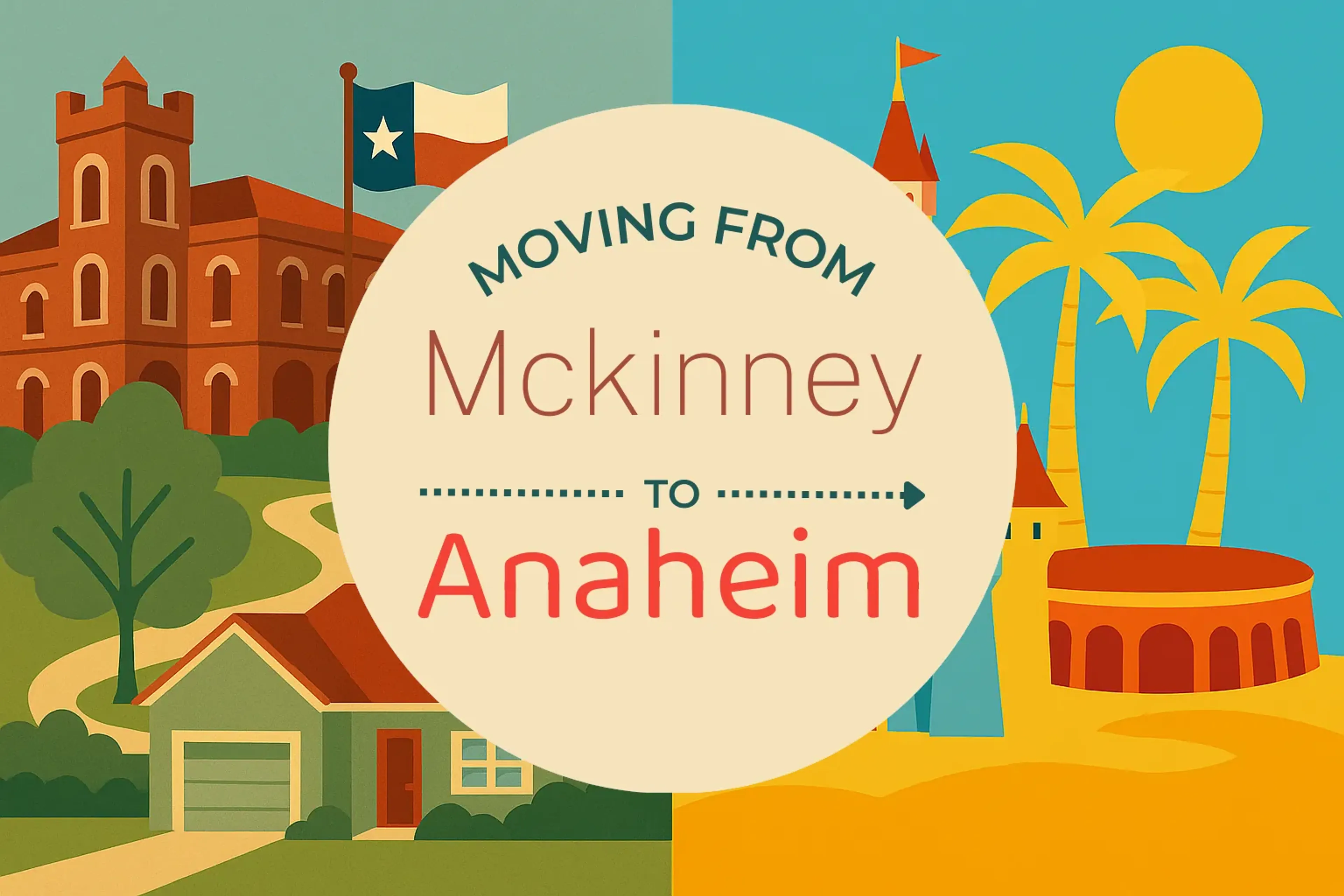 Side-by-side comparison of Mckinney to Anaheim moving companies