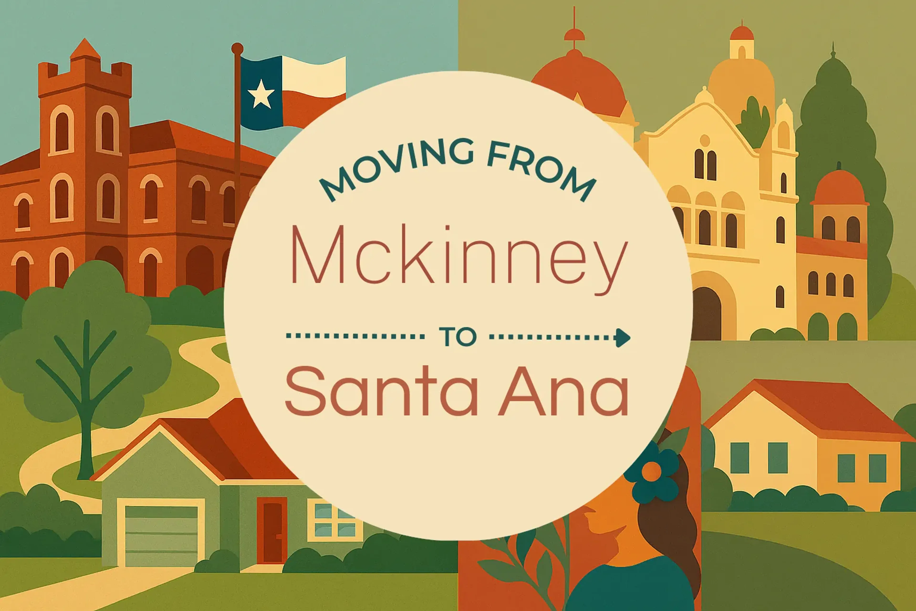 Side-by-side comparison of Mckinney to Santa Ana moving companies