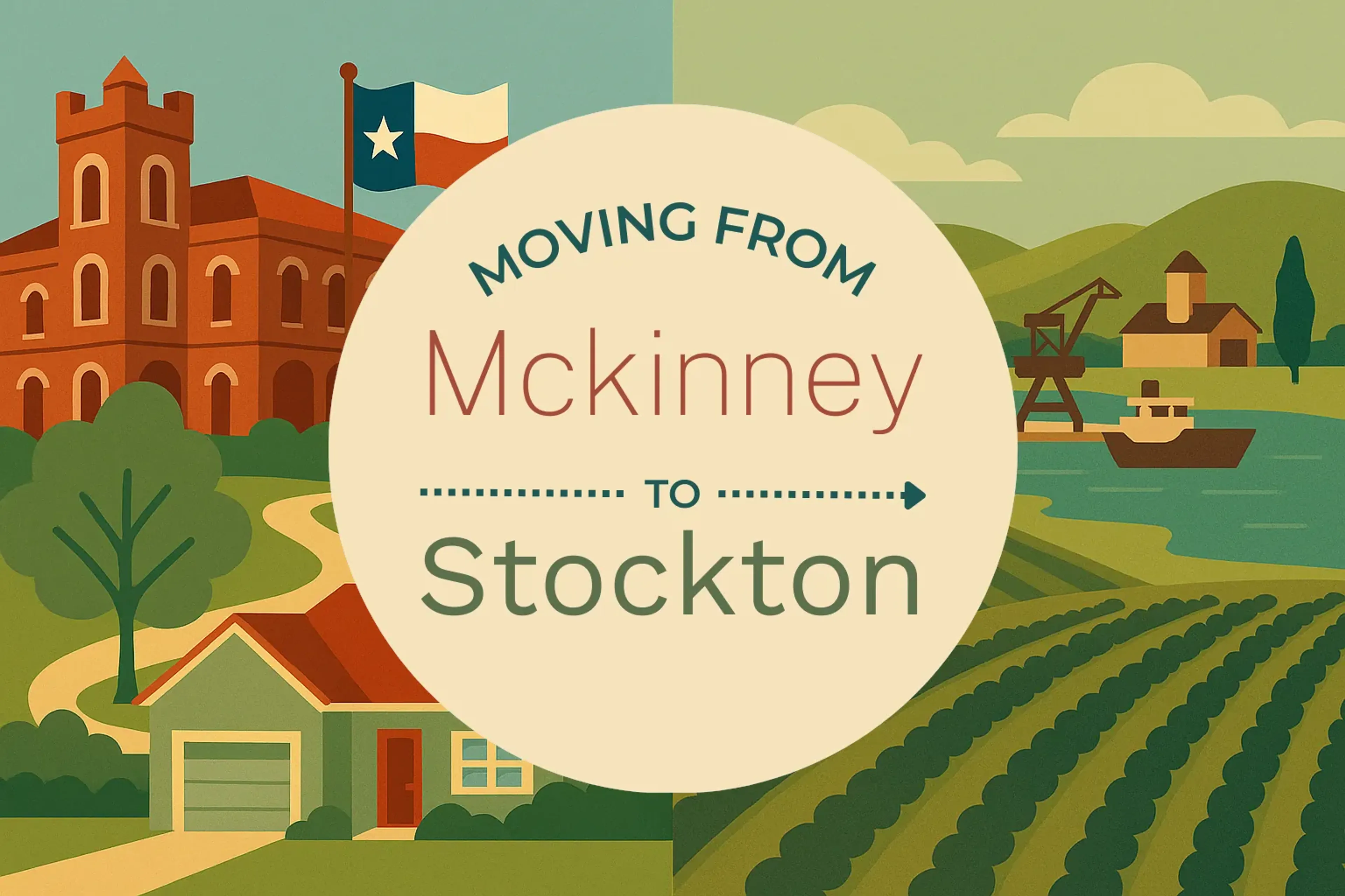 Side-by-side comparison of Mckinney to Stockton moving companies