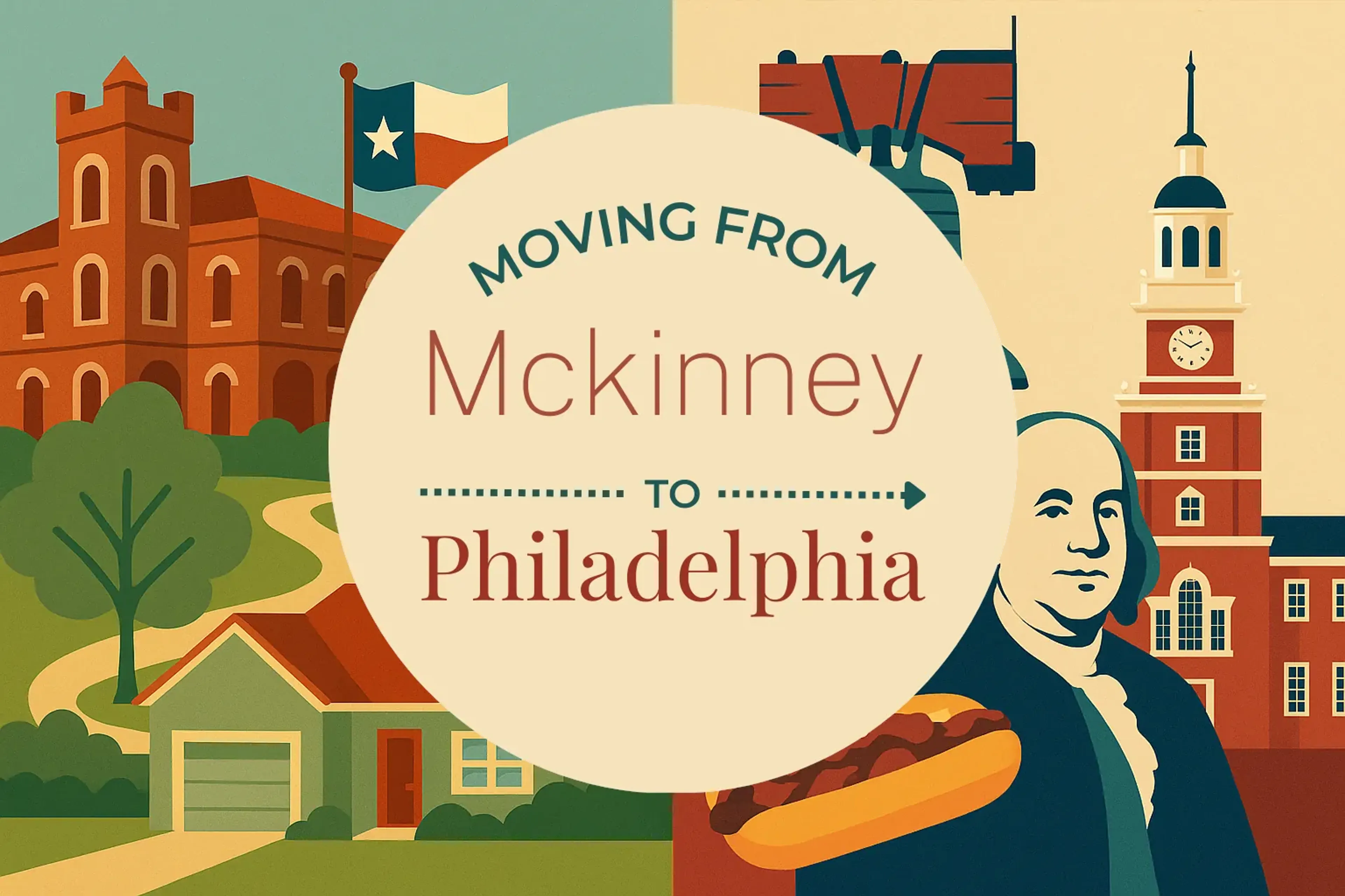 Side-by-side comparison of Mckinney to Philadelphia moving companies