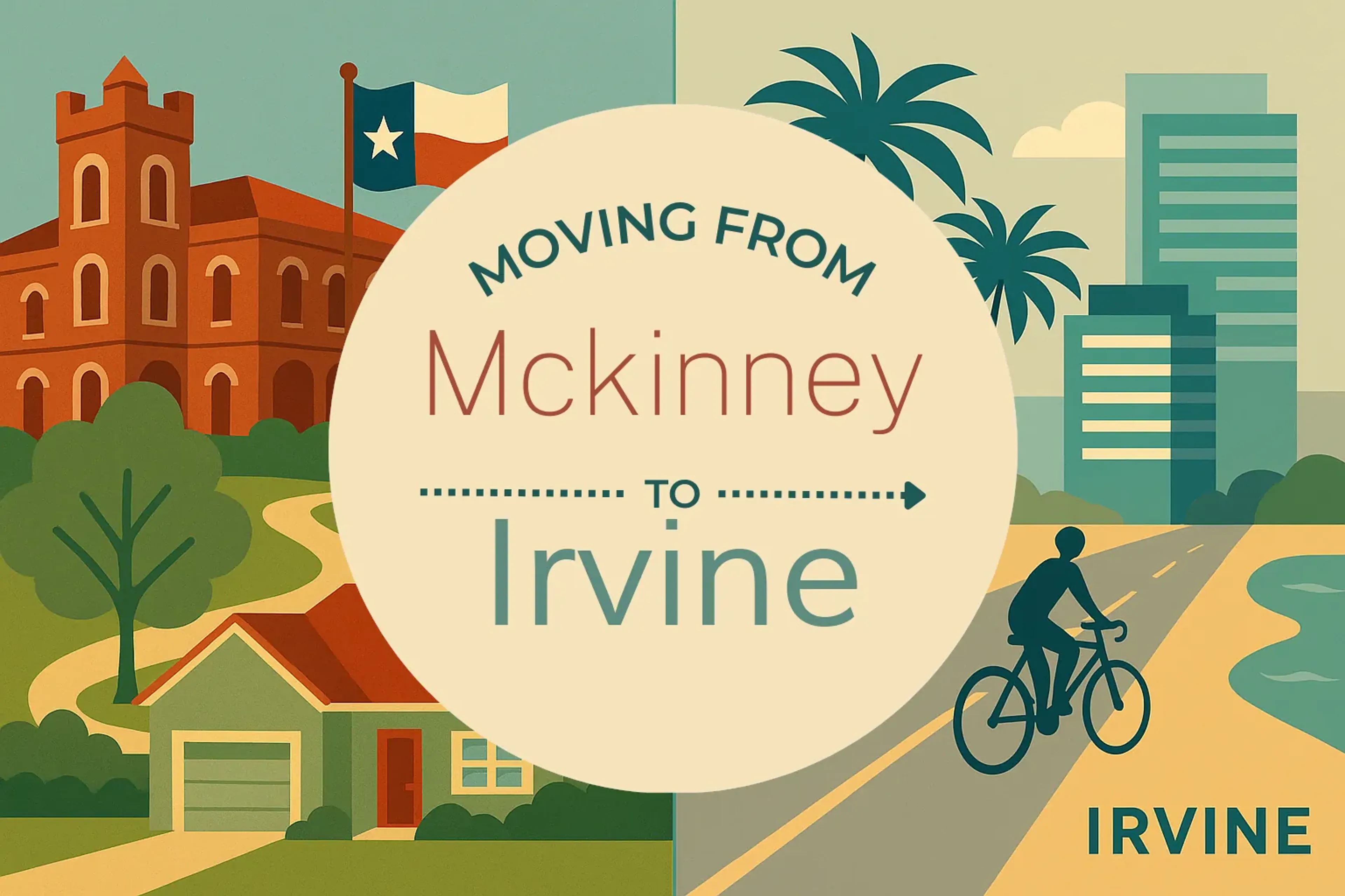 Side-by-side comparison of Mckinney to Irvine moving companies