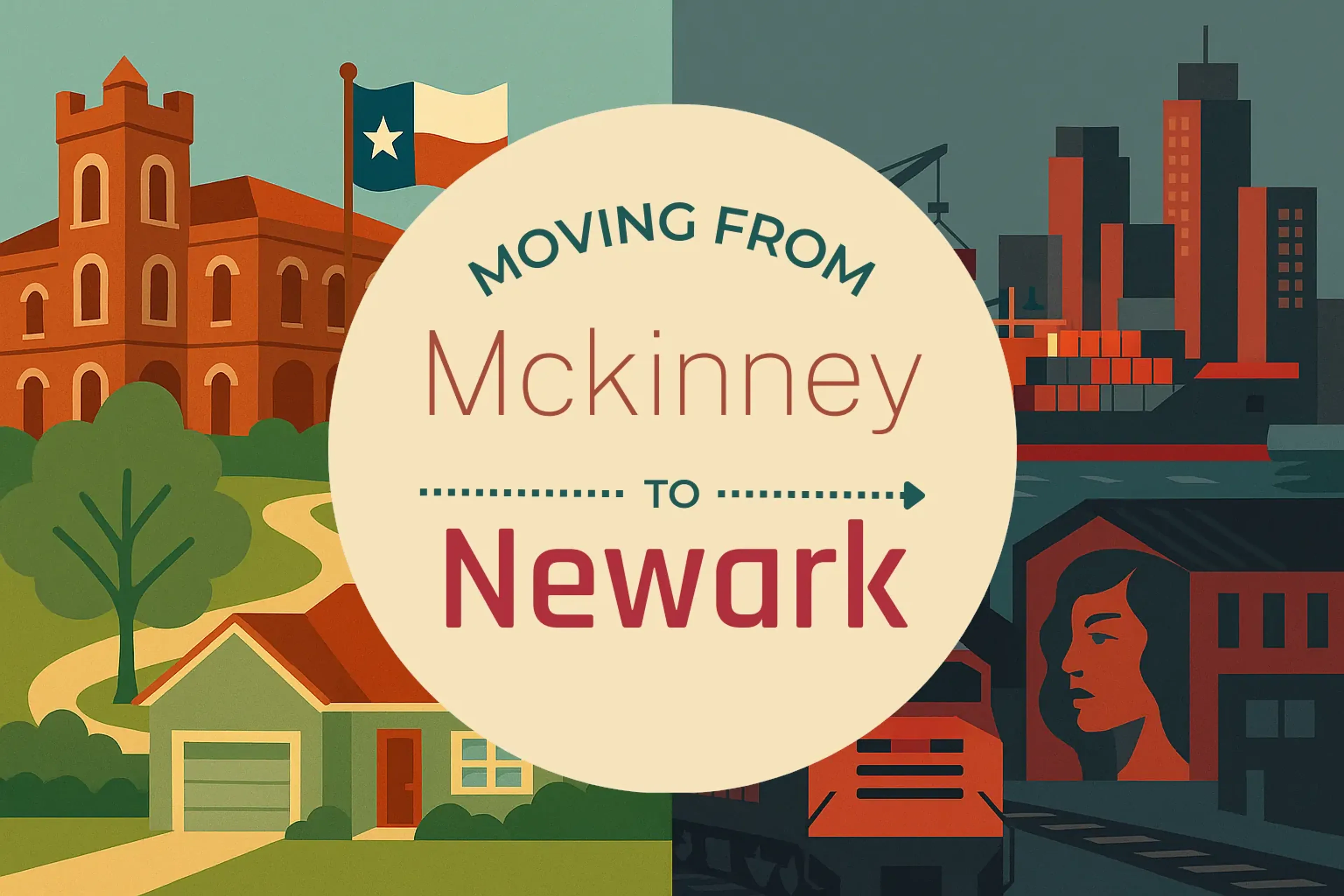 Side-by-side comparison of Mckinney to Newark moving companies