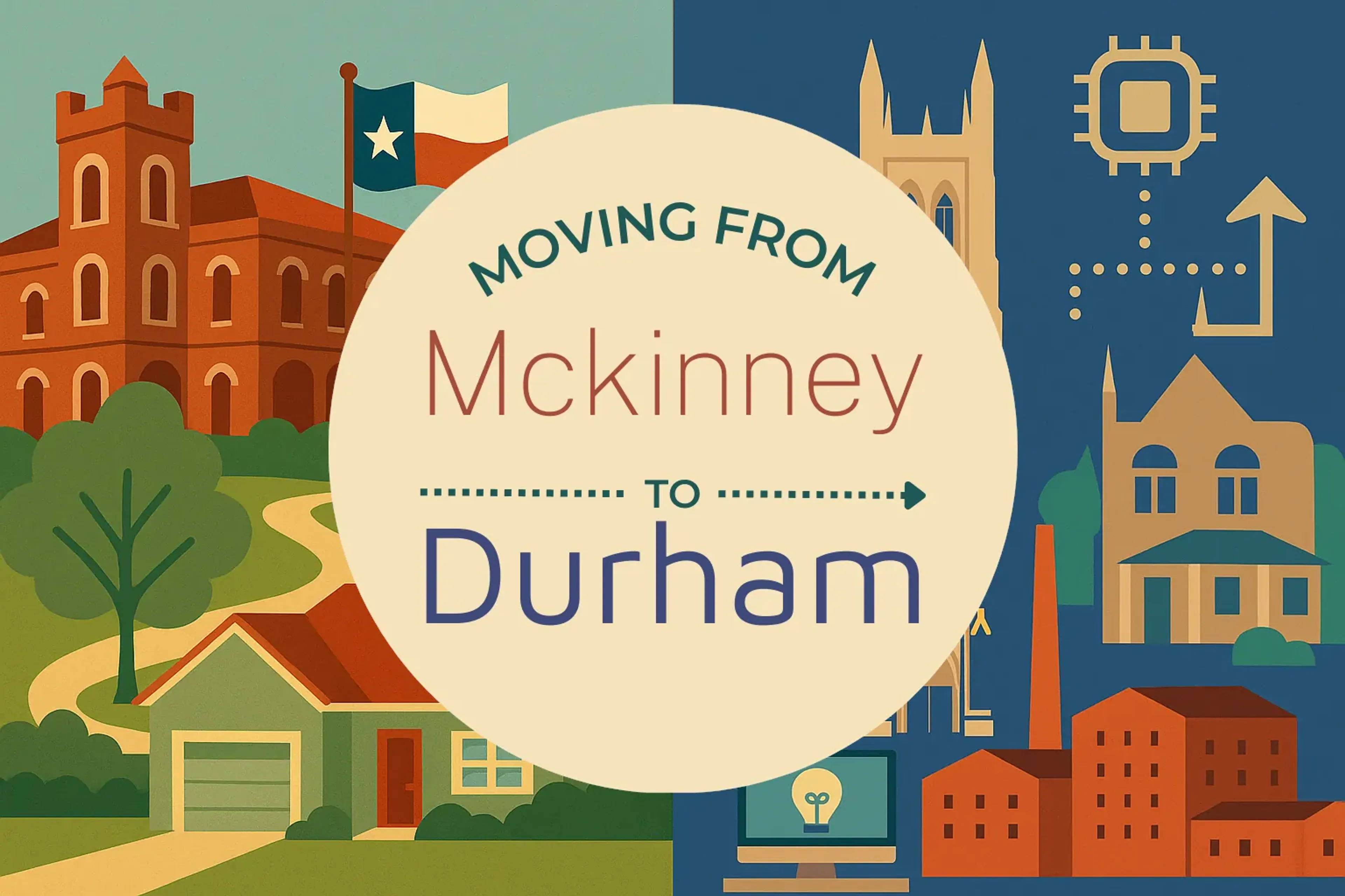 Side-by-side comparison of Mckinney to Durham moving companies