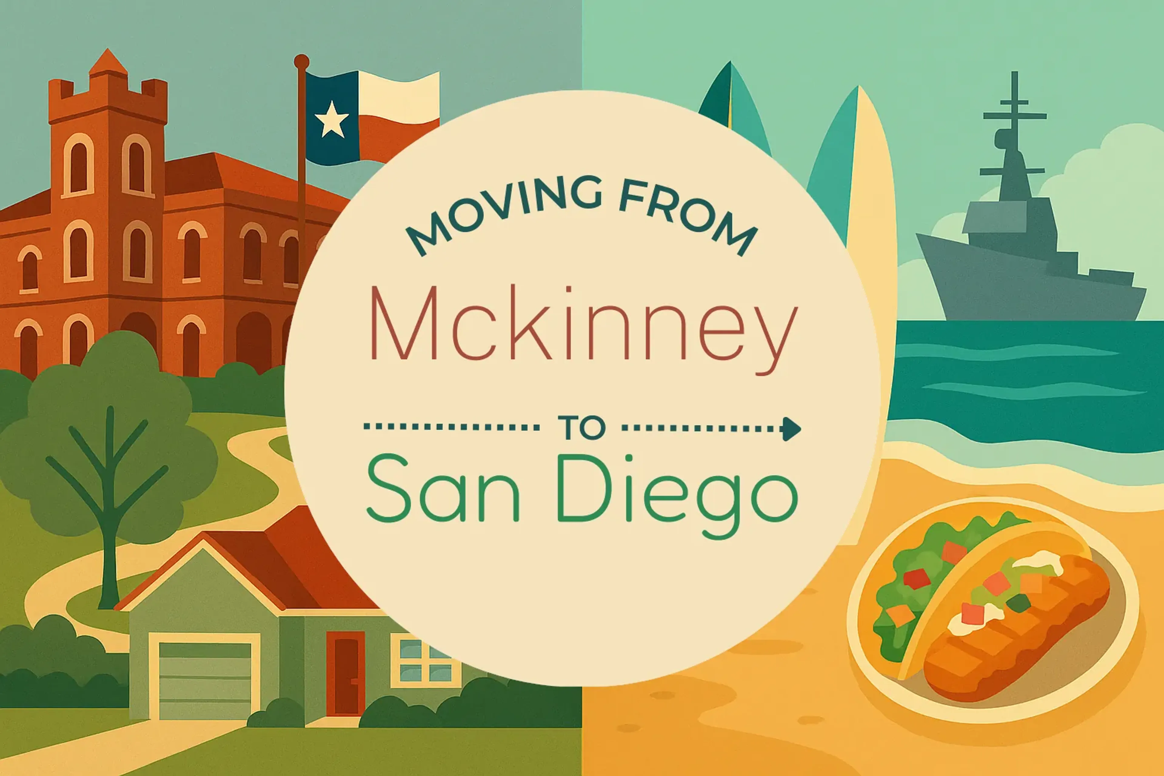 Side-by-side comparison of Mckinney to San Diego moving companies