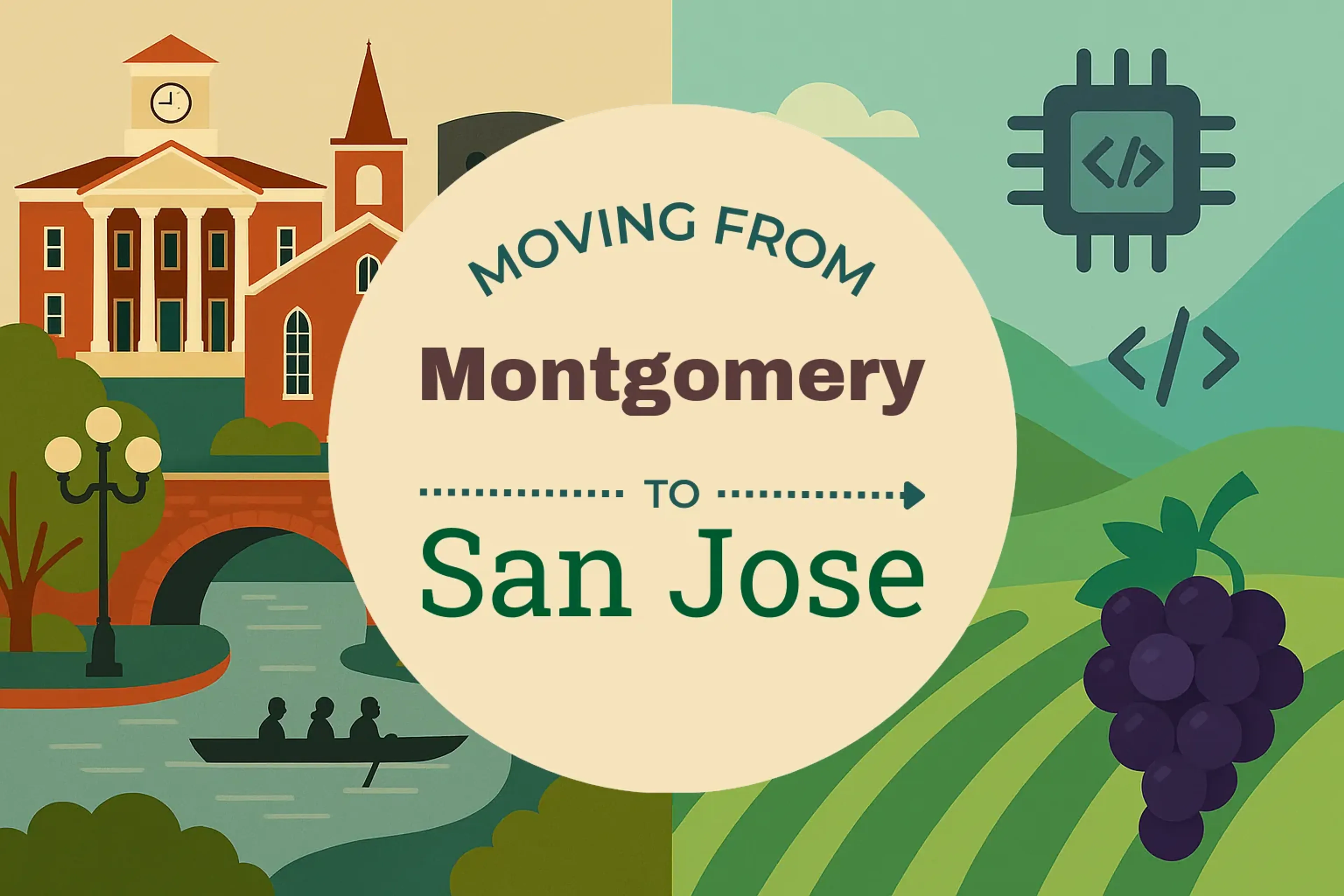 Side-by-side comparison of Montgomery to San Jose moving companies