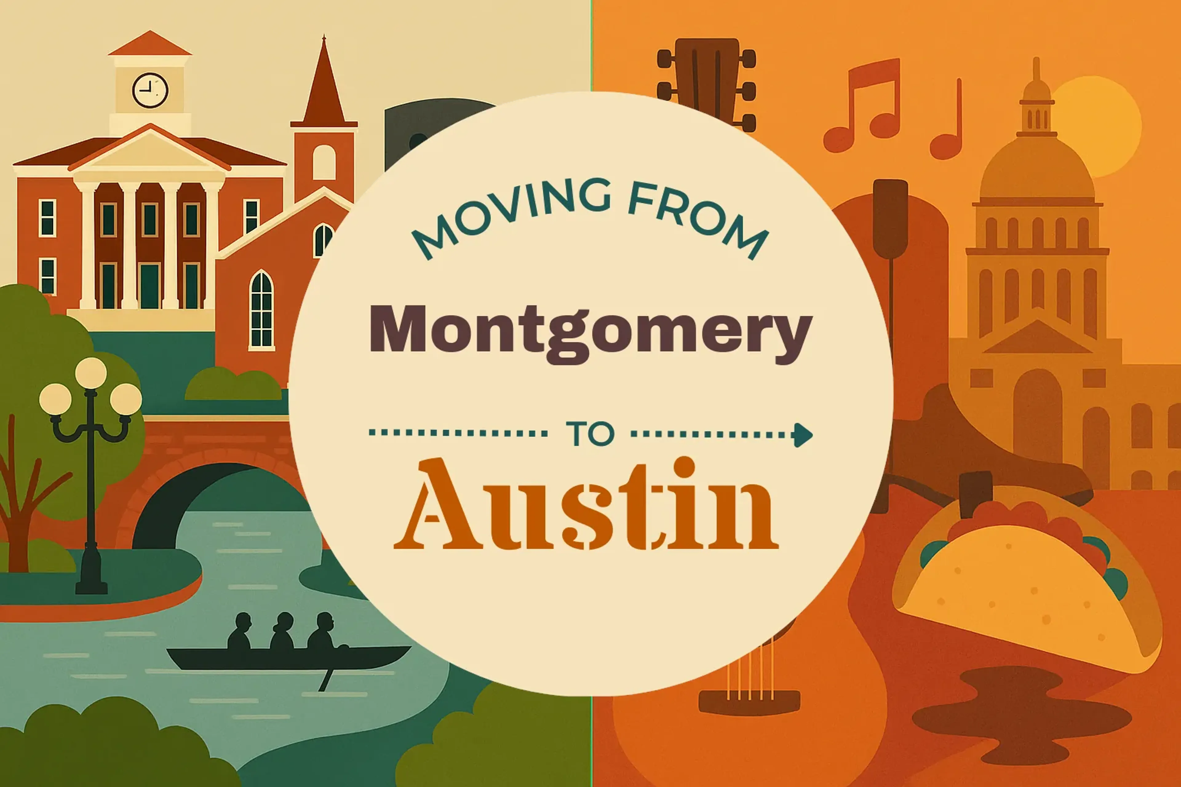 Side-by-side comparison of Montgomery to Austin moving companies