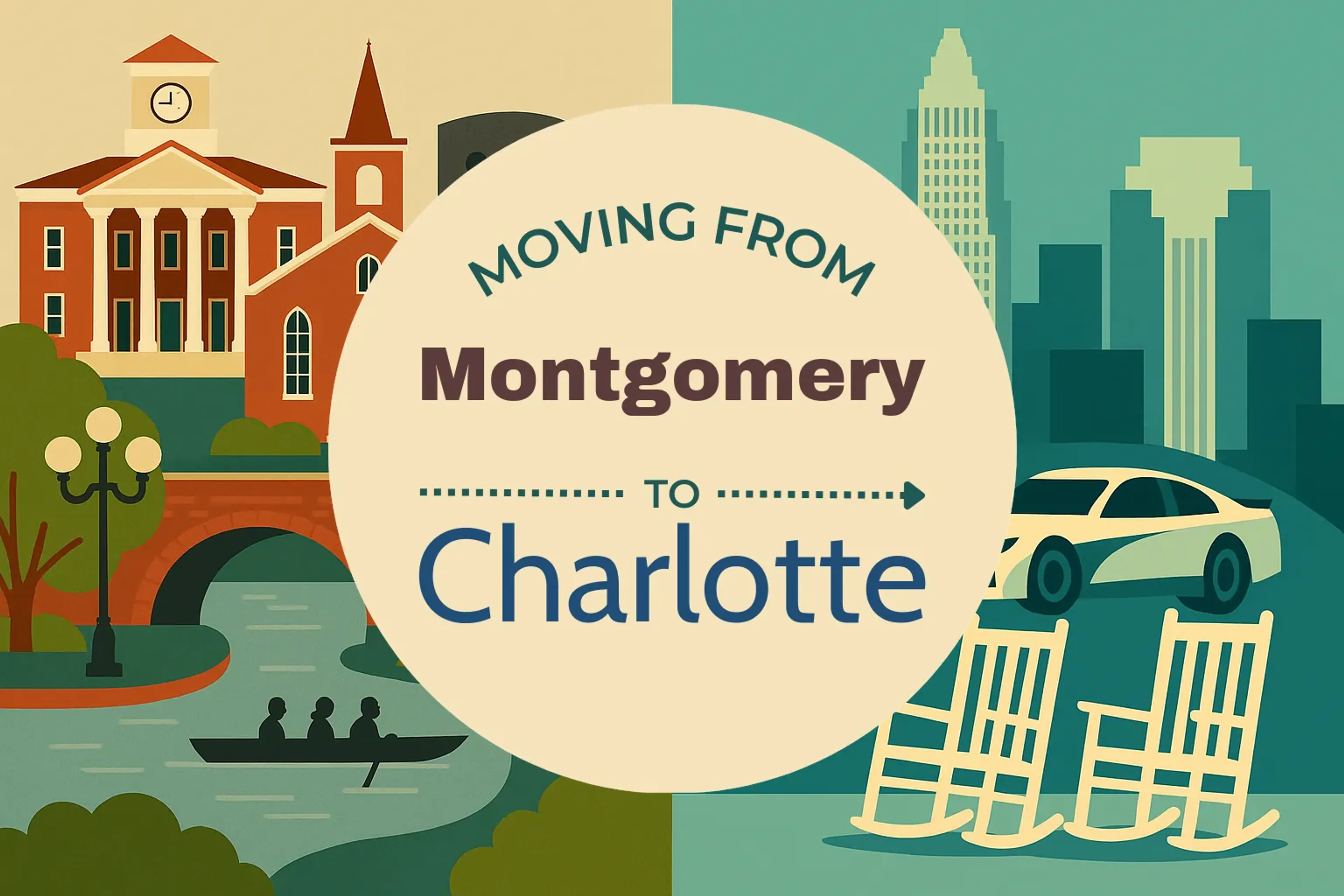 Side-by-side comparison of Montgomery to Charlotte moving companies