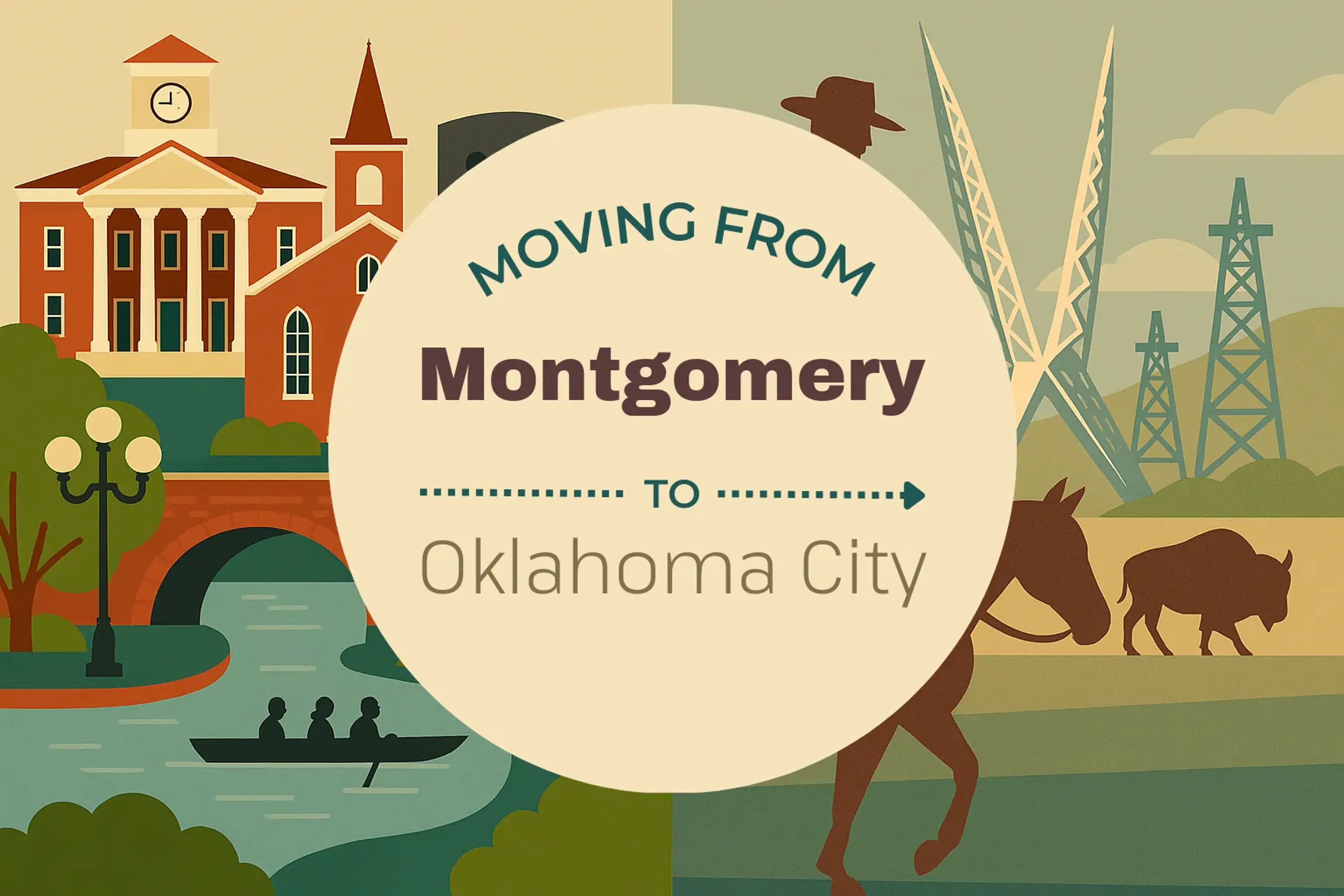 Side-by-side comparison of Montgomery to Oklahoma City moving companies