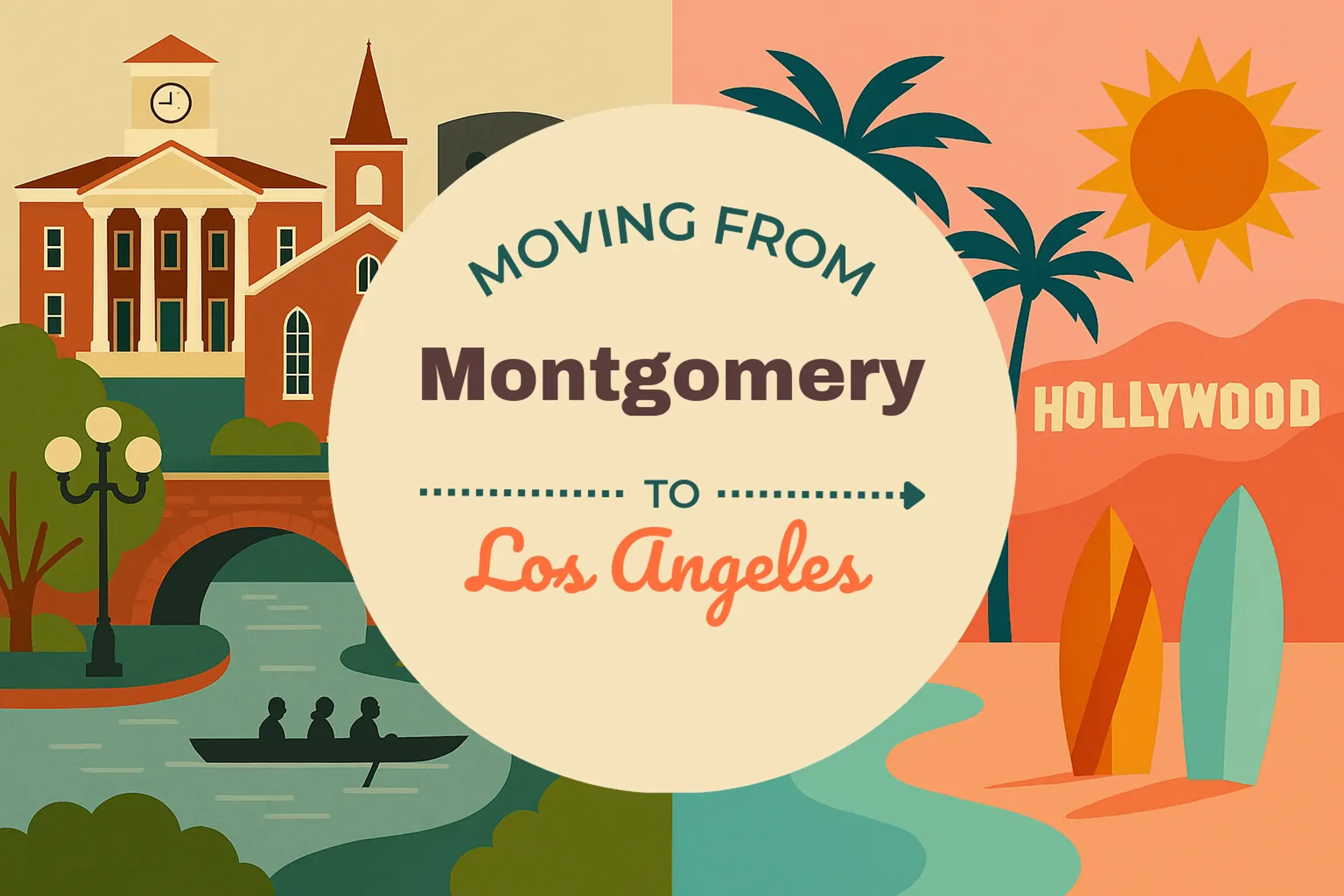 Side-by-side comparison of Montgomery to Los Angeles moving companies