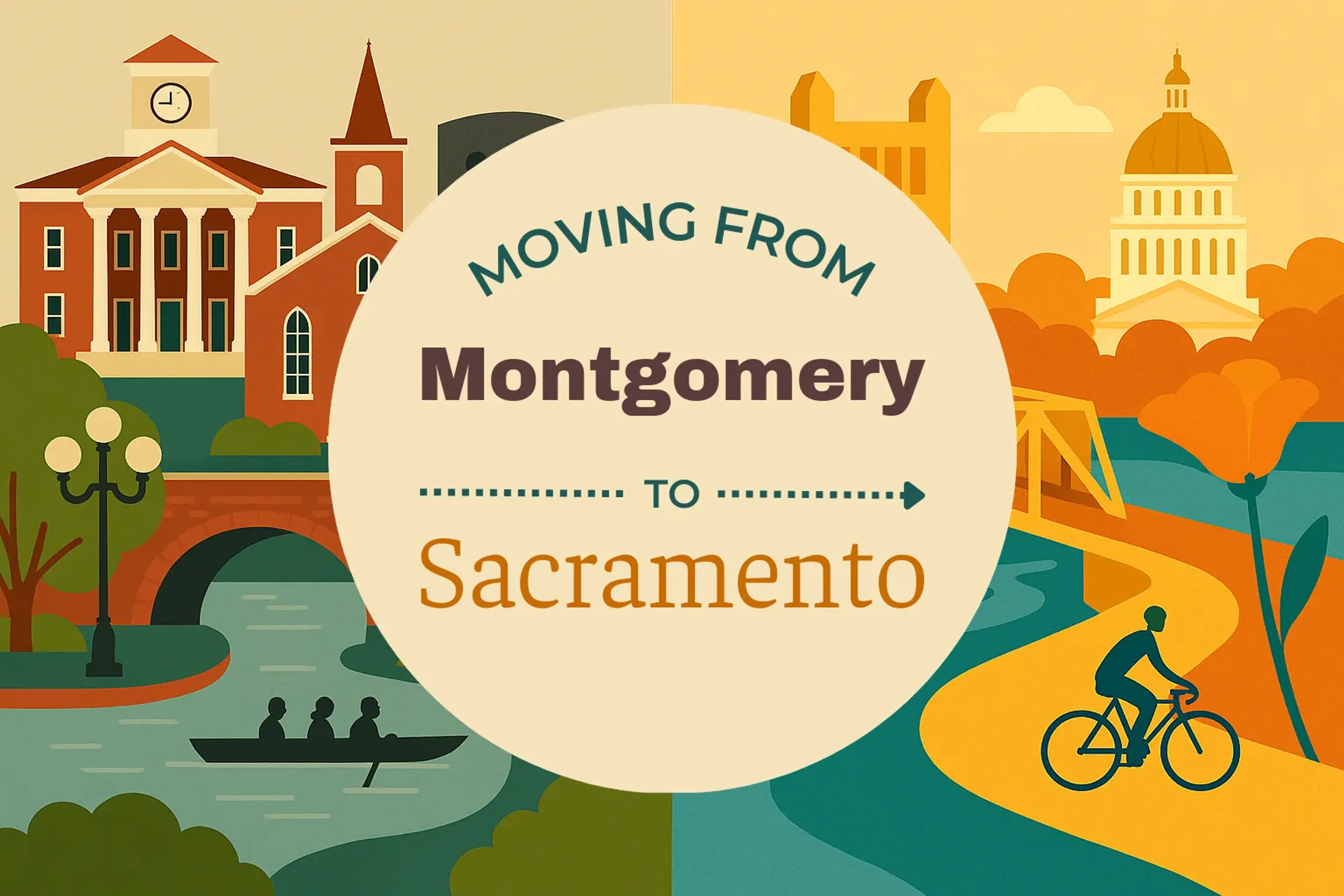 Side-by-side comparison of Montgomery to Sacramento moving companies