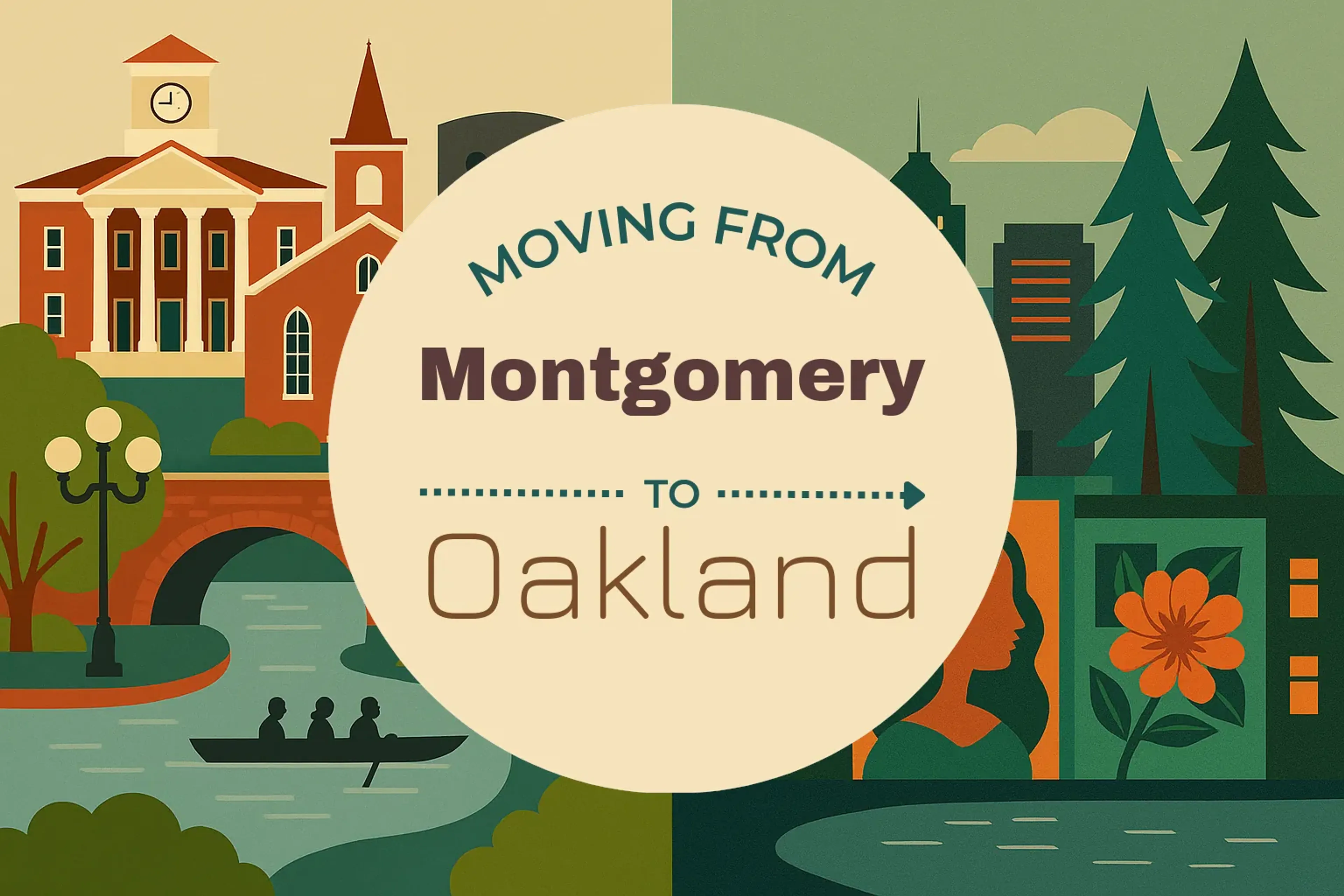 Side-by-side comparison of Montgomery to Oakland moving companies