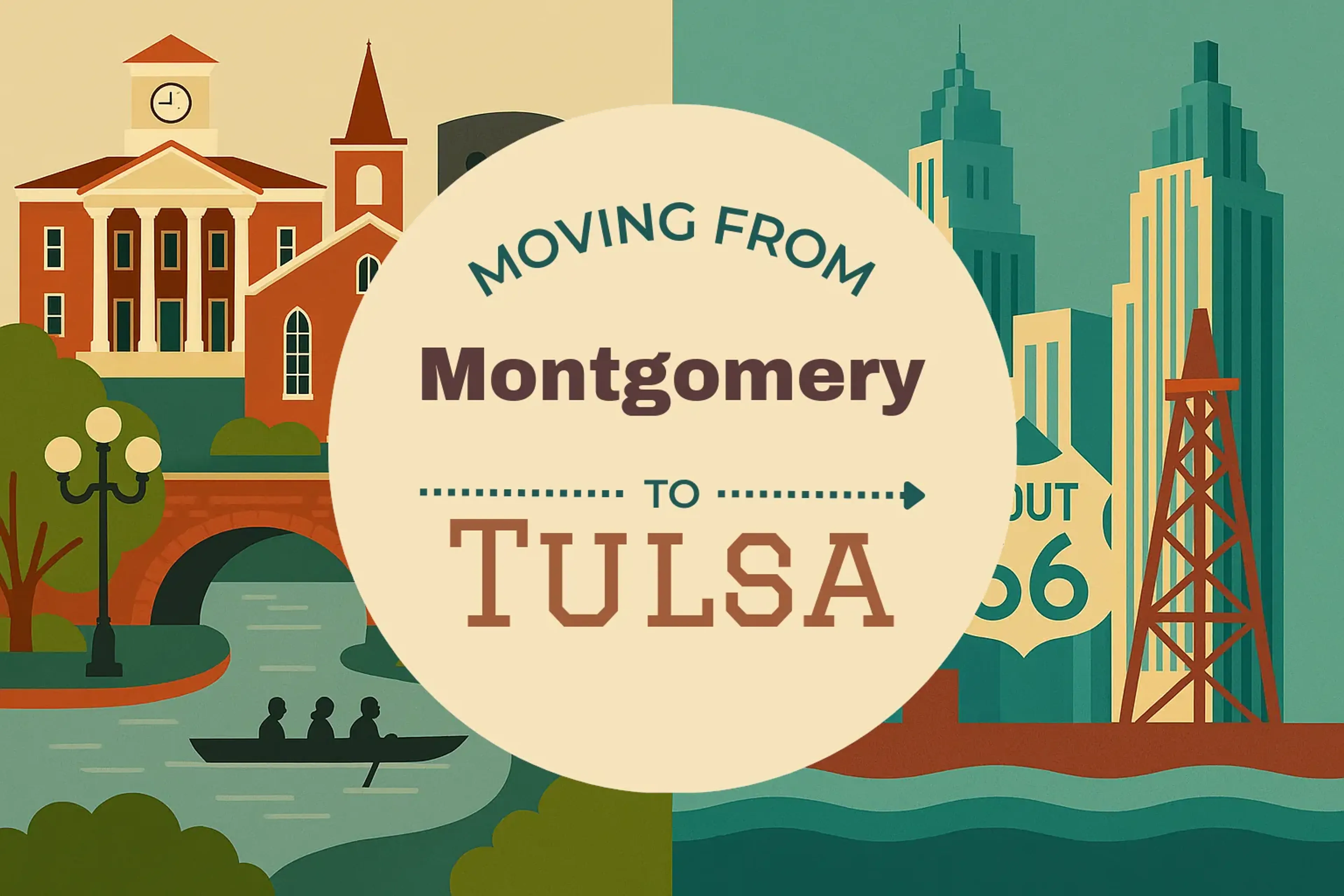 Side-by-side comparison of Montgomery to Tulsa moving companies