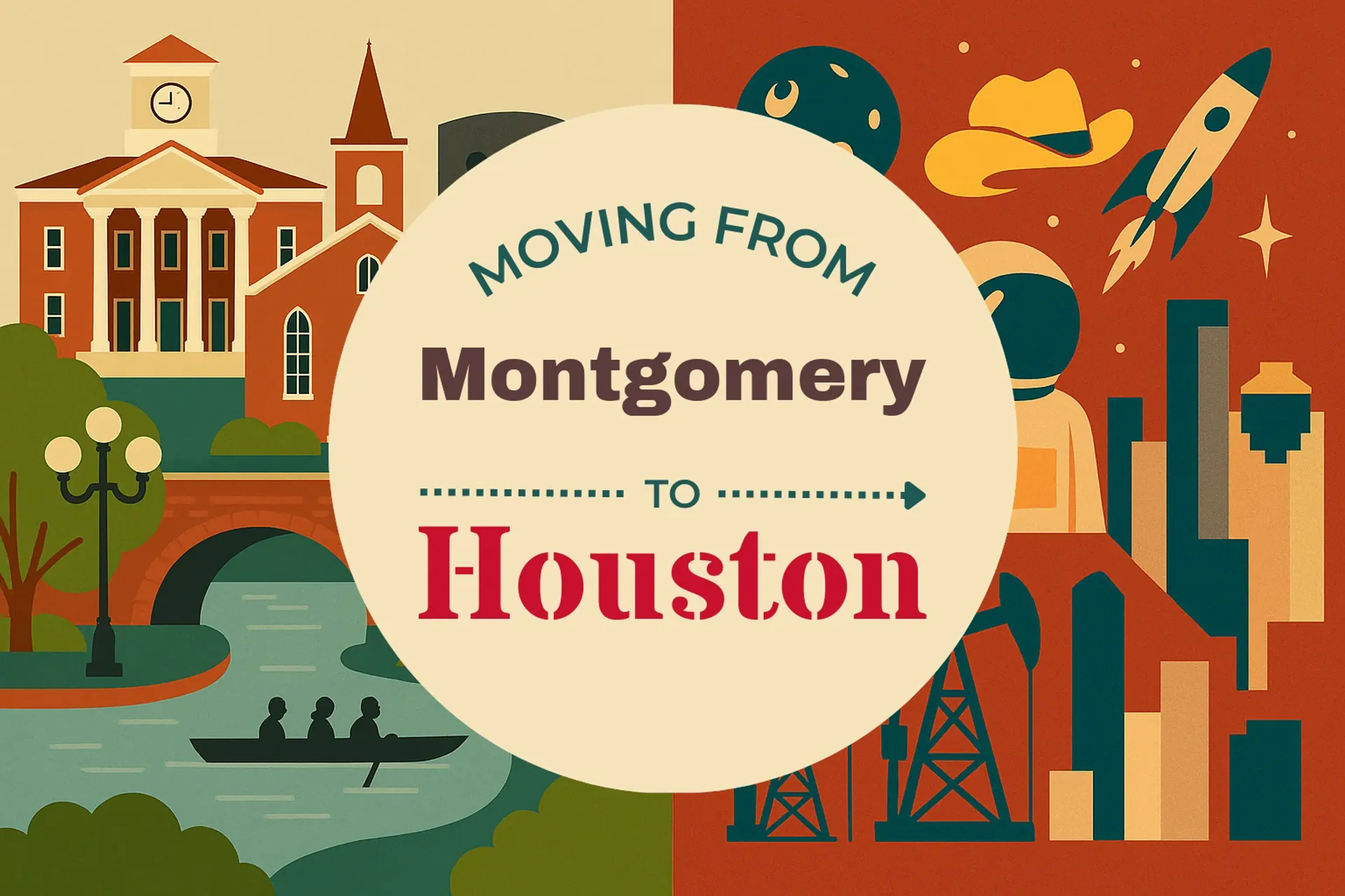Side-by-side comparison of Montgomery to Houston moving companies